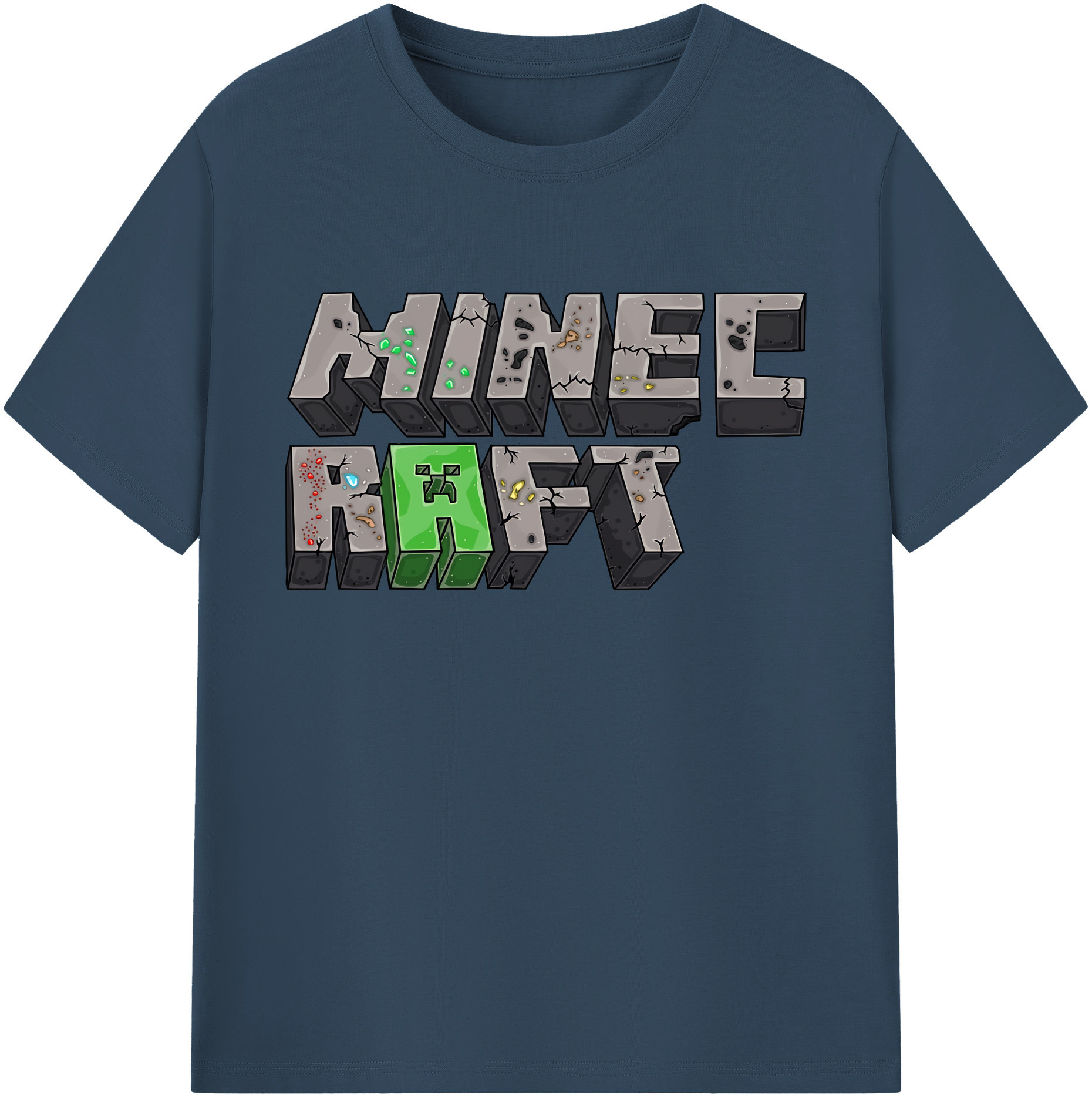 （画像用） マインクラフト ブロックの世界 Minecraft MC Block world 綿100％ メンズ半袖Tシャツ｜肌触りやわらか＆通気性