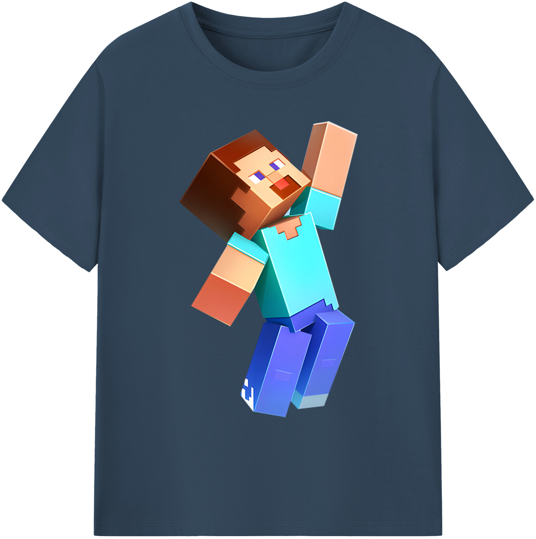 （画像用） マインクラフト ブロックの世界 Minecraft MC Block world 綿100％ メンズ半袖Tシャツ｜肌触りやわらか＆通気性