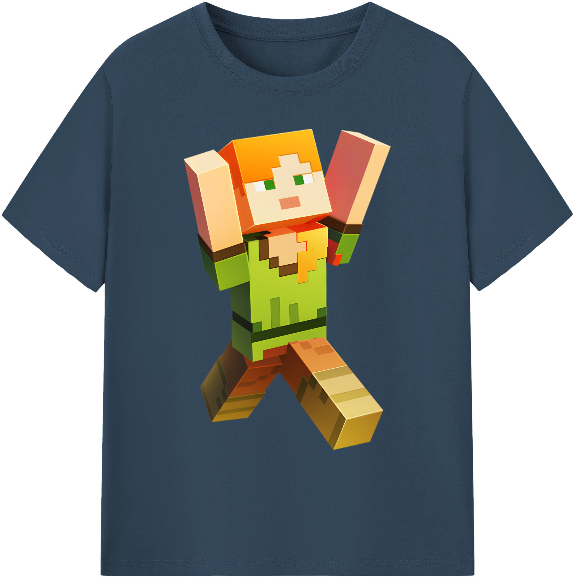 （画像用） マインクラフト ブロックの世界 Minecraft MC Block world 綿100％ メンズ半袖Tシャツ｜肌触りやわらか＆通気性