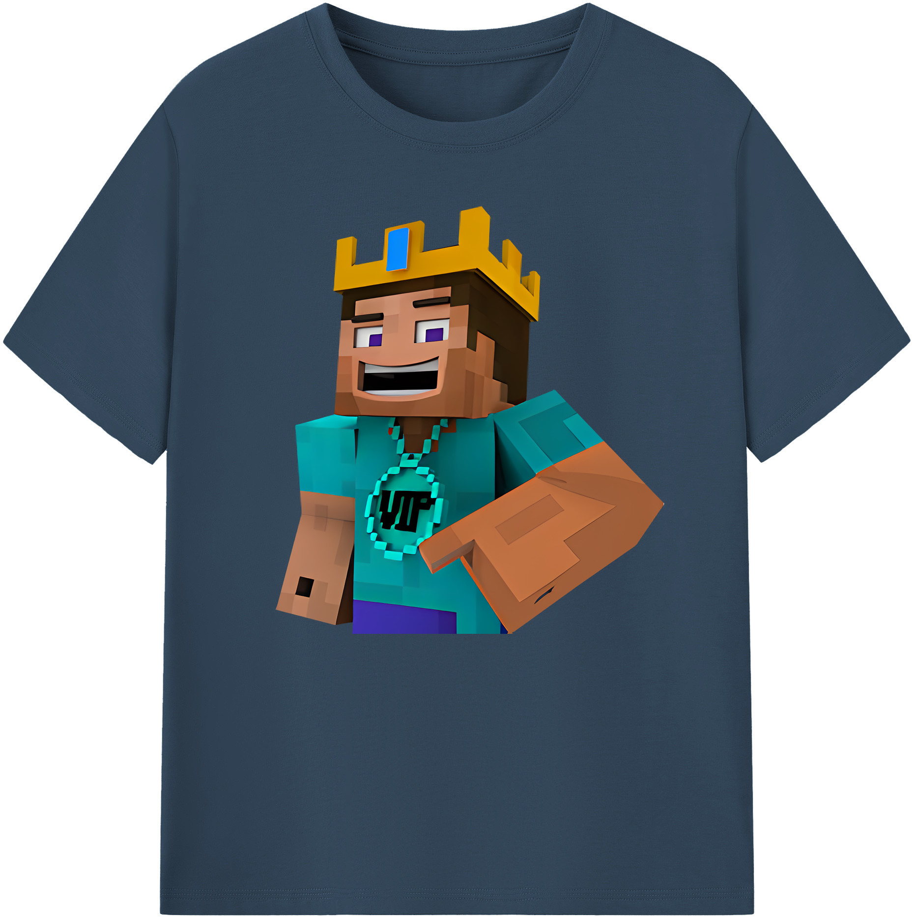 （画像用） マインクラフト ブロックの世界 Minecraft MC Block world 綿100％ メンズ半袖Tシャツ｜肌触りやわらか＆通気性