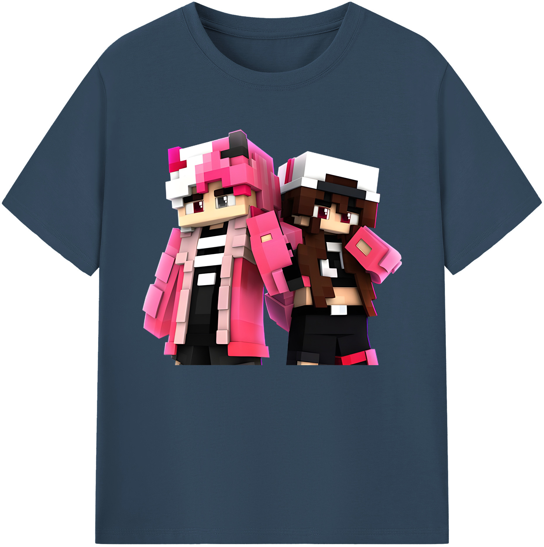 （画像用） マインクラフト ブロックの世界 Minecraft MC Block world 綿100％ メンズ半袖Tシャツ｜肌触りやわらか＆通気性