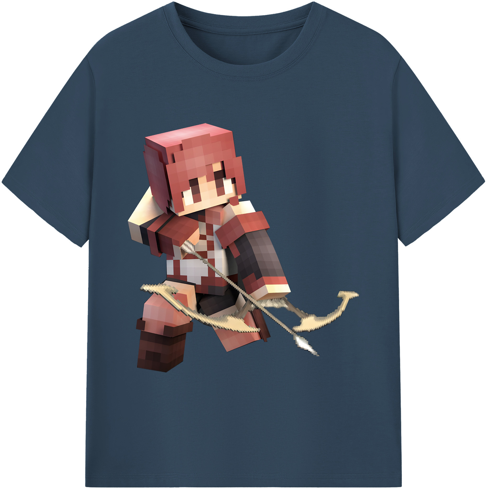（画像用） マインクラフト ブロックの世界 Minecraft MC Block world 綿100％ メンズ半袖Tシャツ｜肌触りやわらか＆通気性