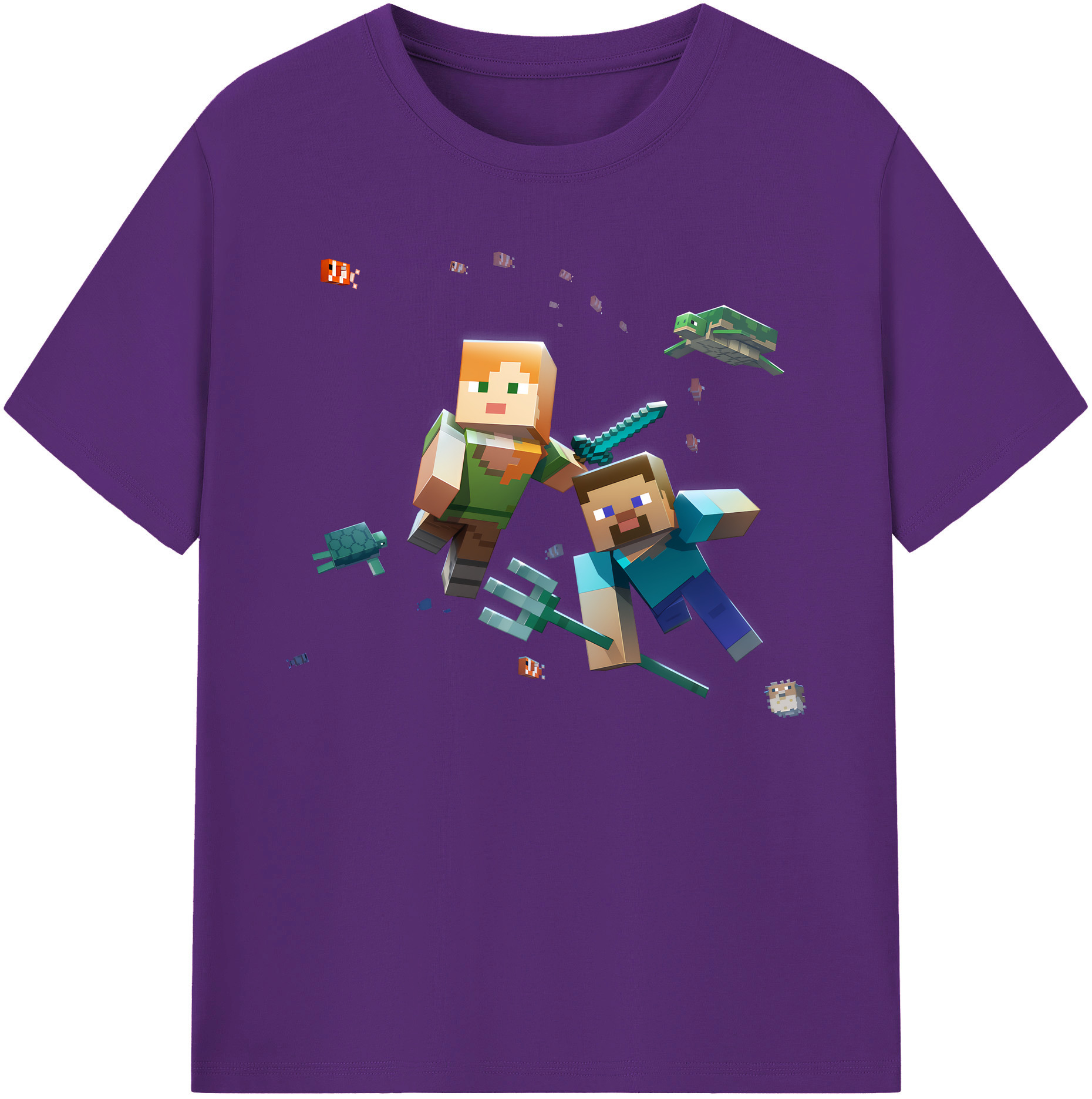 （画像用） マインクラフト ブロックの世界 Minecraft MC Block world 綿100％ メンズ半袖Tシャツ｜肌触りやわらか＆通気性