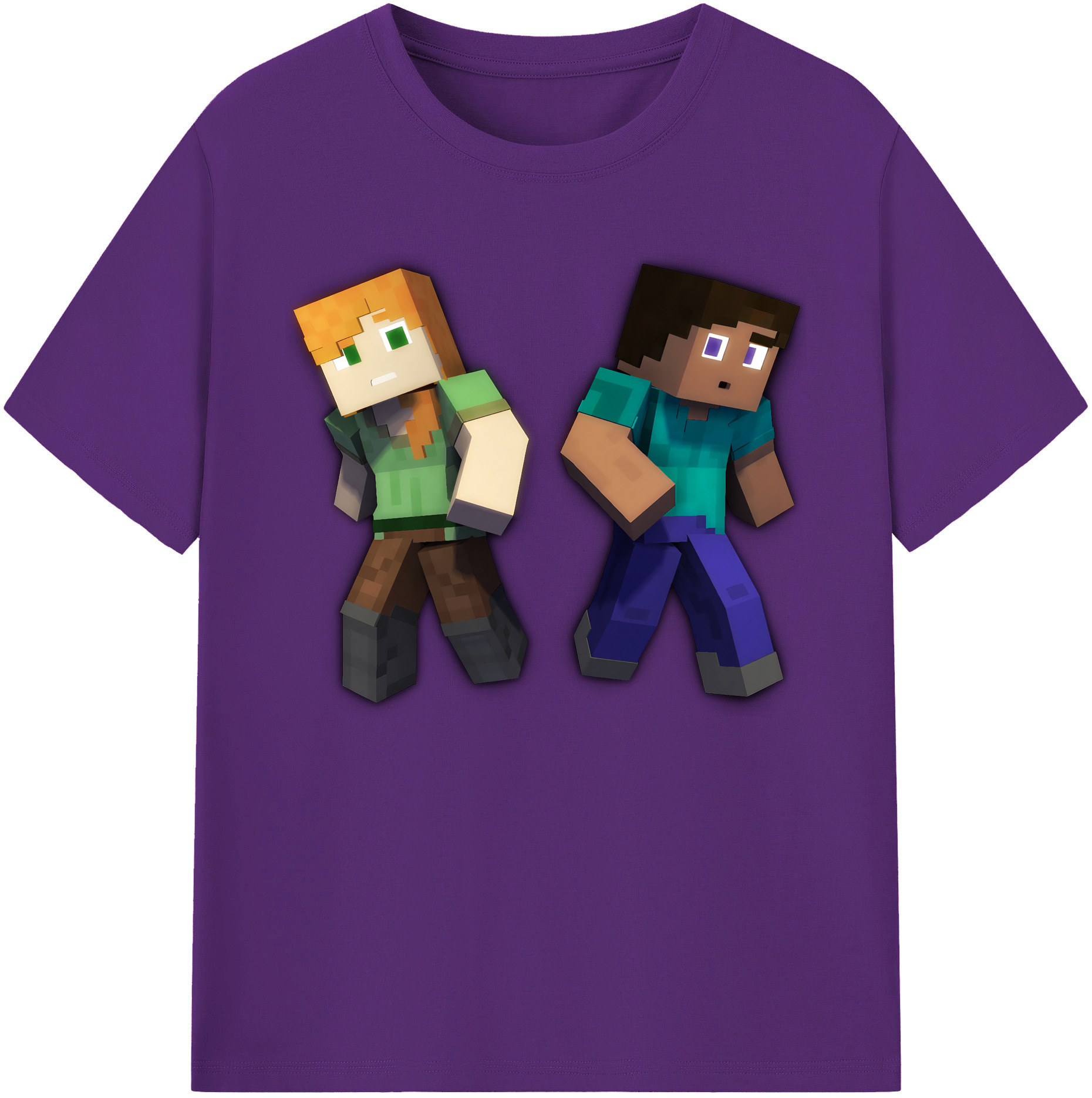 （画像用） マインクラフト ブロックの世界 Minecraft MC Block world 綿100％ メンズ半袖Tシャツ｜肌触りやわらか＆通気性