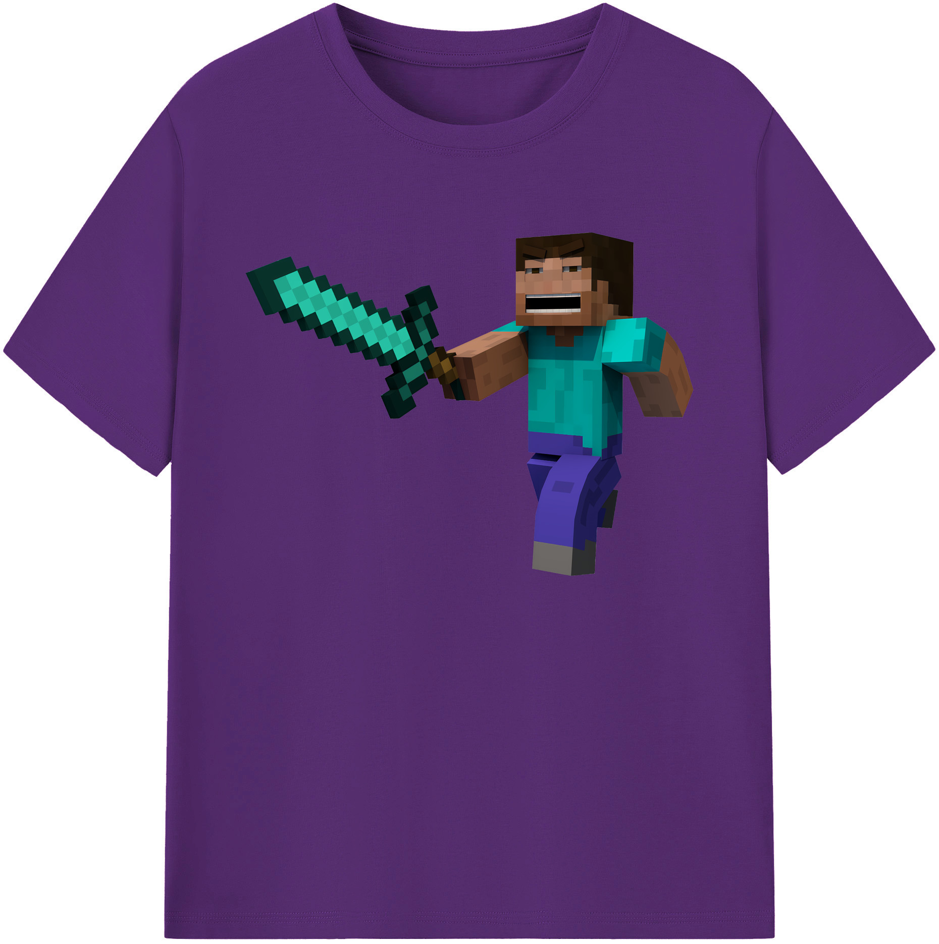 （画像用） マインクラフト ブロックの世界 Minecraft MC Block world 綿100％ メンズ半袖Tシャツ｜肌触りやわらか＆通気性