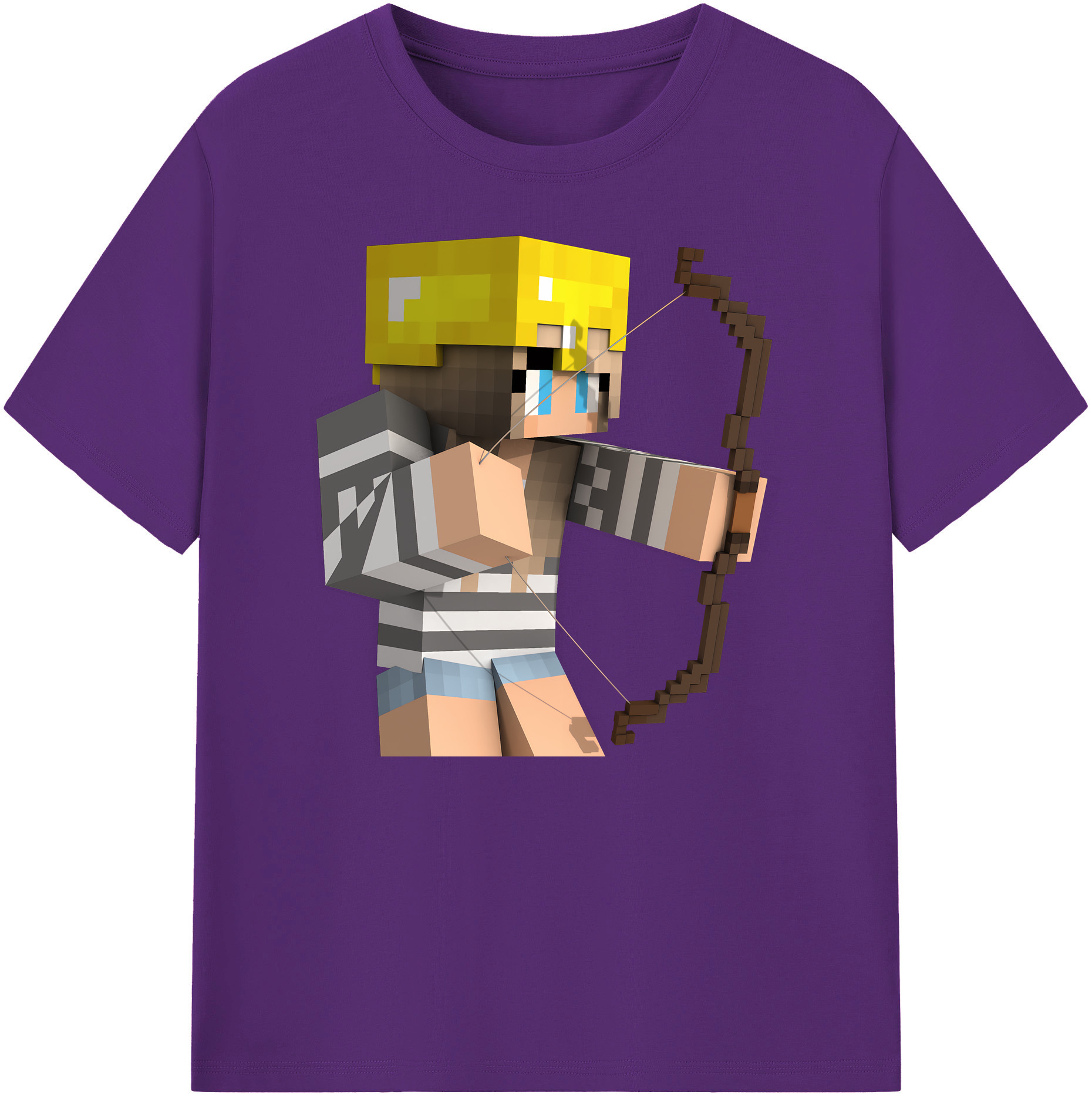 （画像用） マインクラフト ブロックの世界 Minecraft MC Block world 綿100％ メンズ半袖Tシャツ｜肌触りやわらか＆通気性