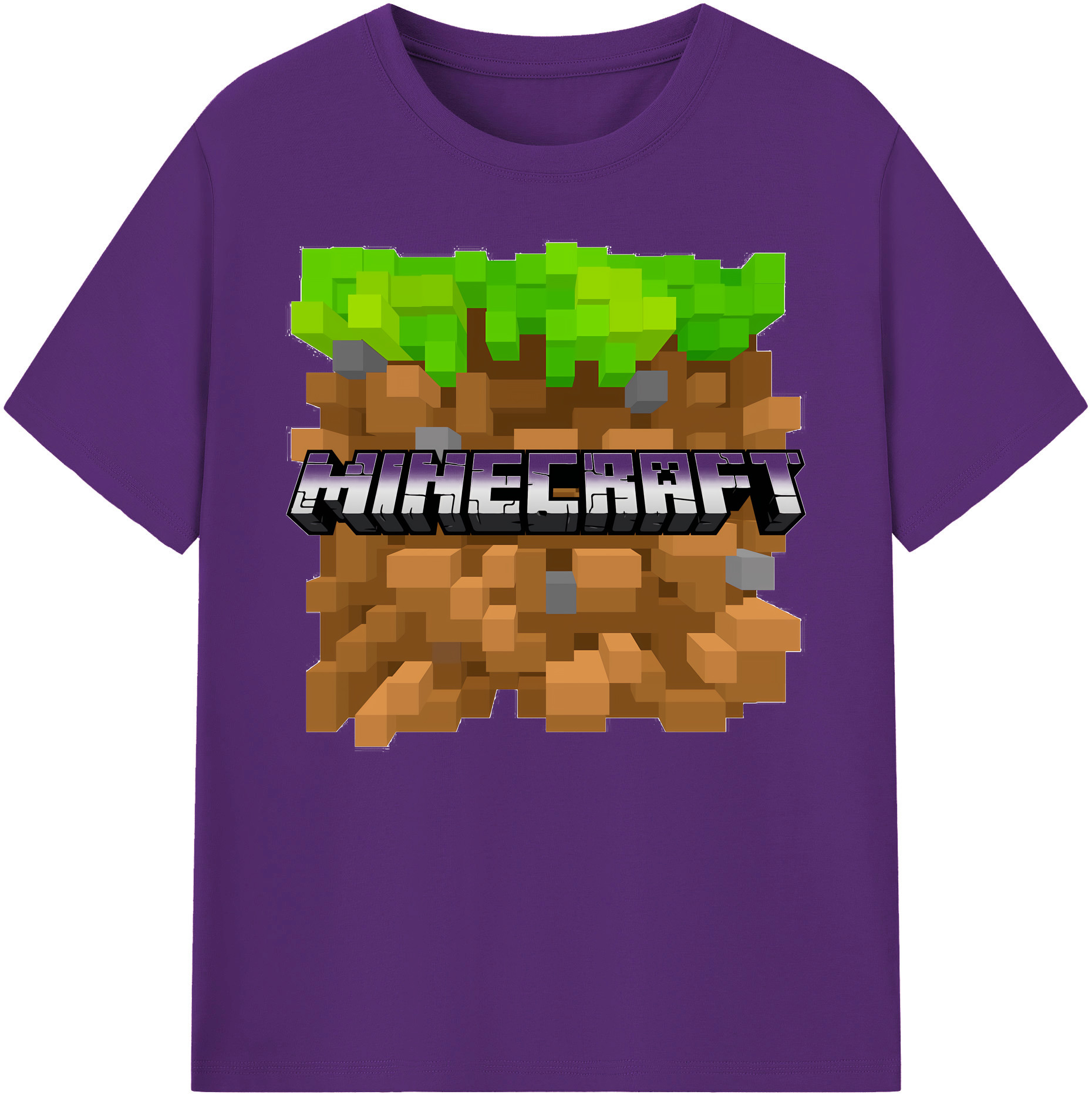 （画像用） マインクラフト ブロックの世界 Minecraft MC Block world 綿100％ メンズ半袖Tシャツ｜肌触りやわらか＆通気性