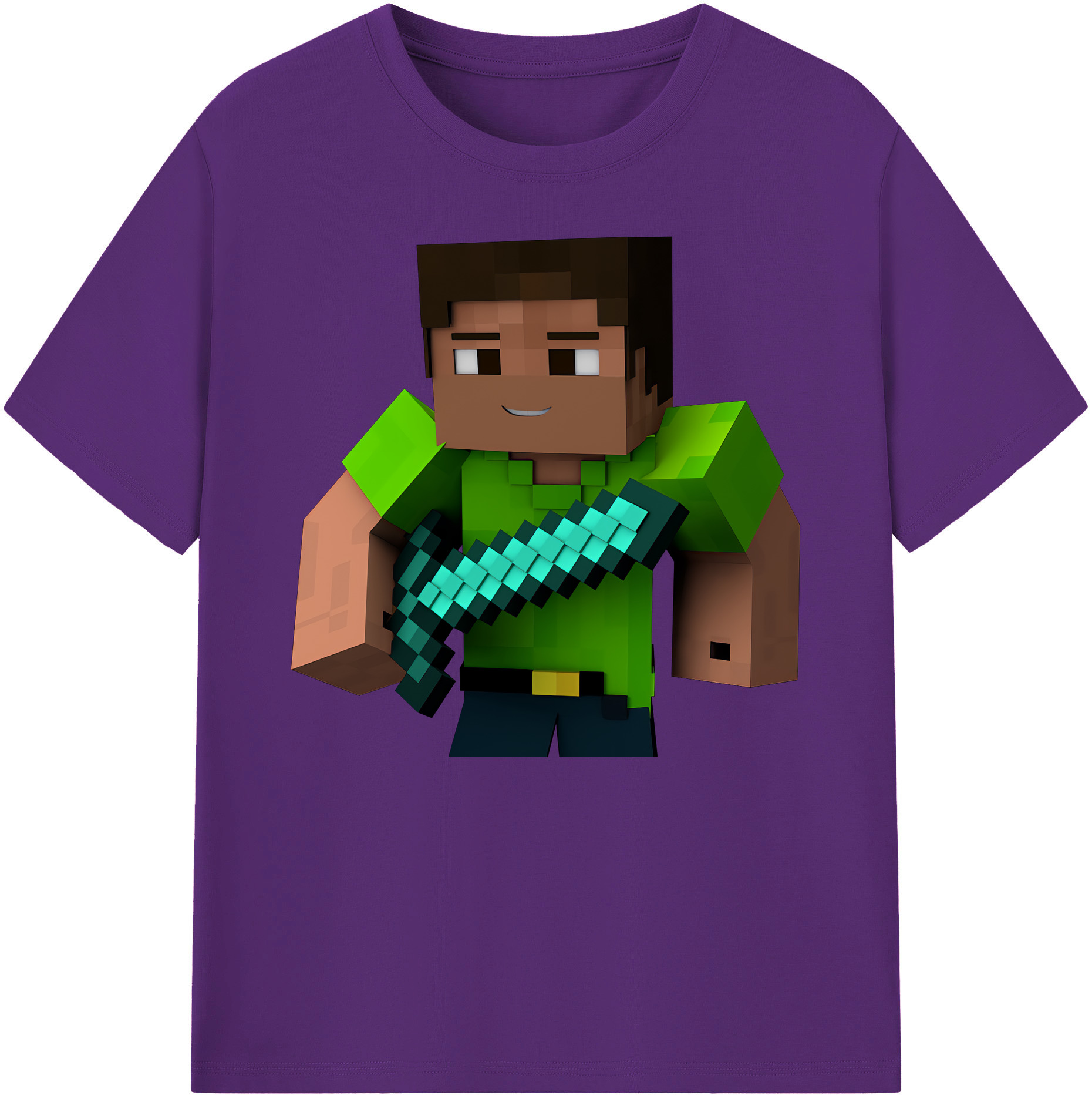 （画像用） マインクラフト ブロックの世界 Minecraft MC Block world 綿100％ メンズ半袖Tシャツ｜肌触りやわらか＆通気性