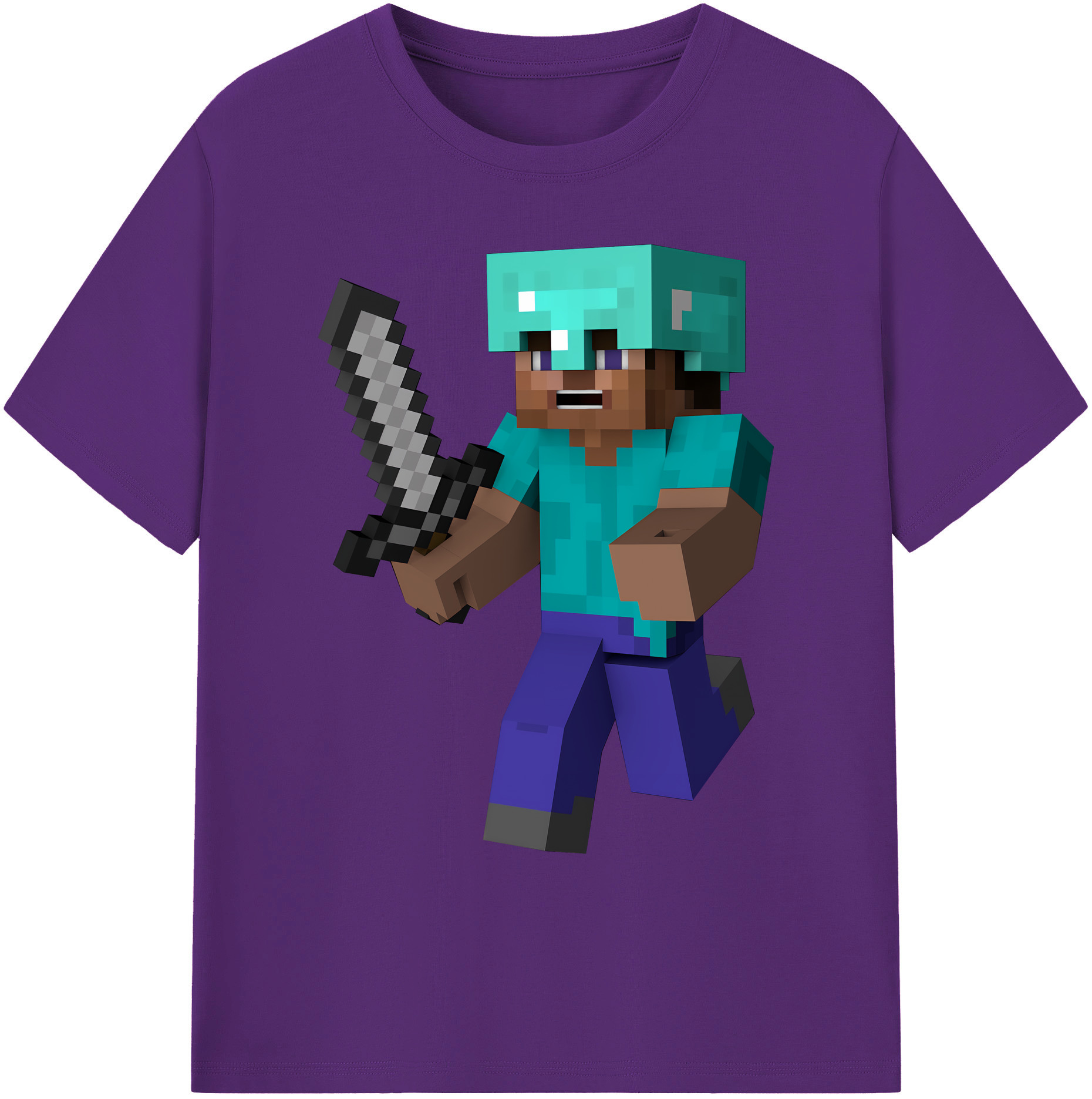（画像用） マインクラフト ブロックの世界 Minecraft MC Block world 綿100％ メンズ半袖Tシャツ｜肌触りやわらか＆通気性