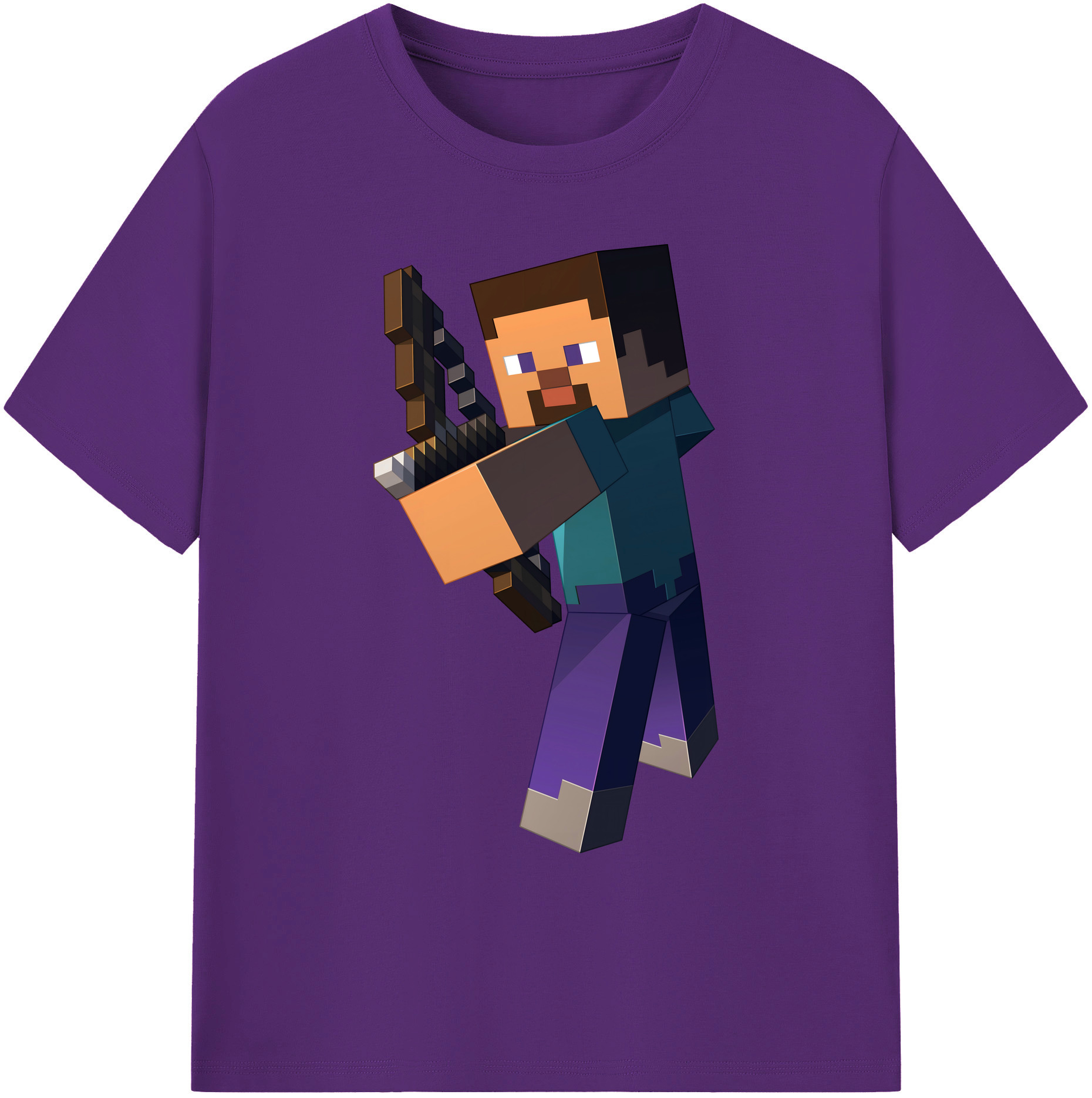 （画像用） マインクラフト ブロックの世界 Minecraft MC Block world 綿100％ メンズ半袖Tシャツ｜肌触りやわらか＆通気性