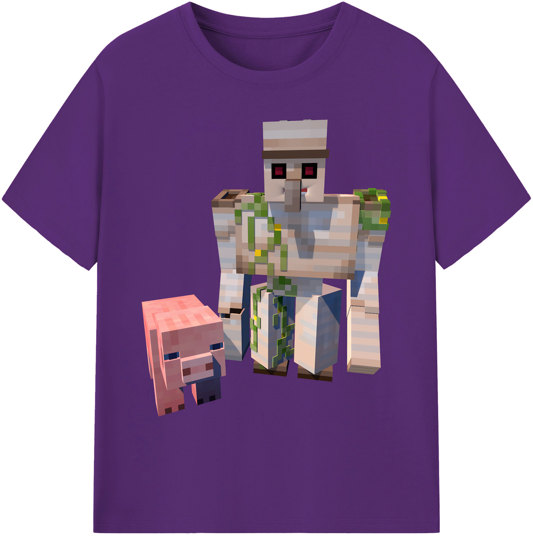 （画像用） マインクラフト ブロックの世界 Minecraft MC Block world 綿100％ メンズ半袖Tシャツ｜肌触りやわらか＆通気性