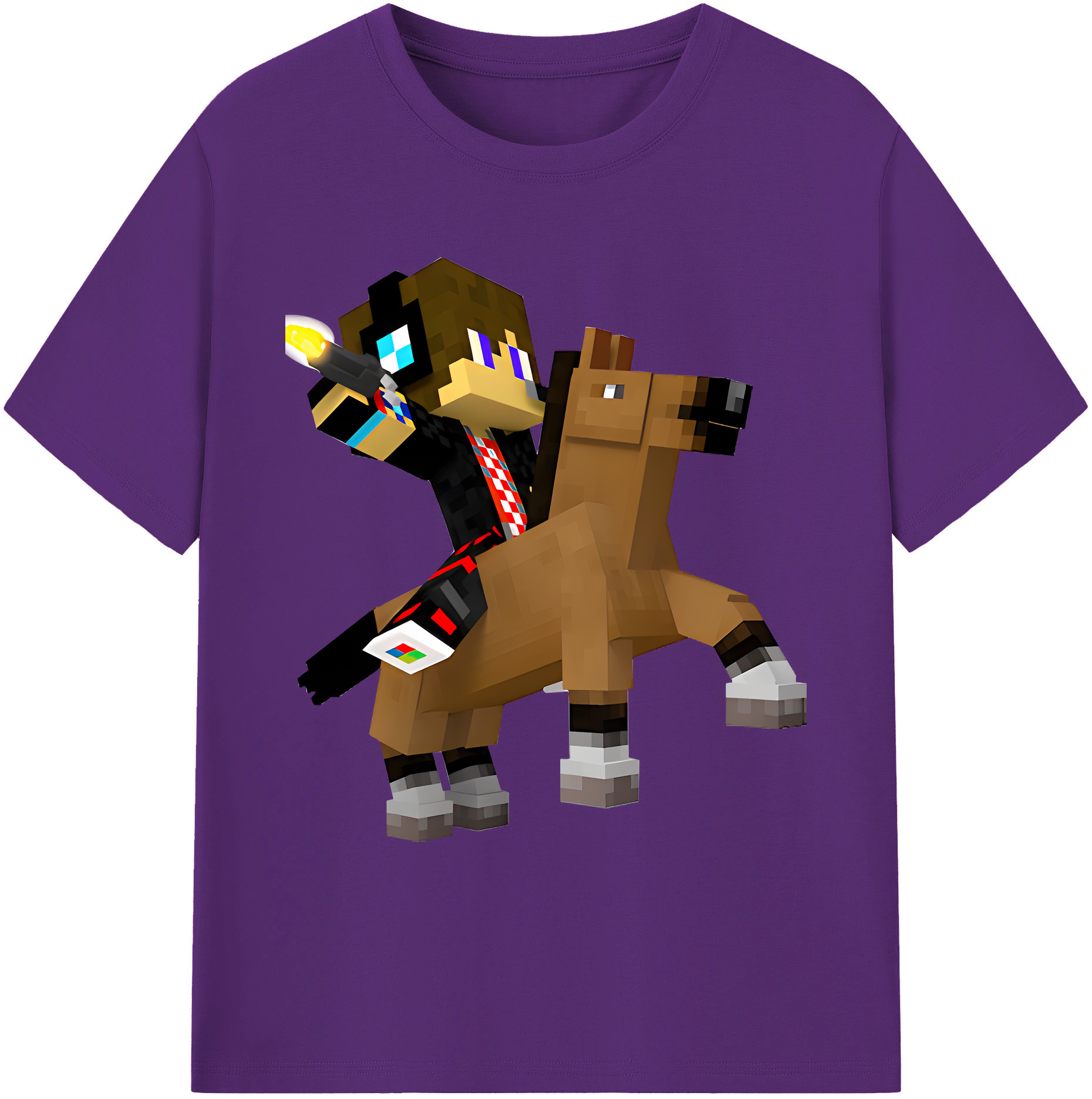 （画像用） マインクラフト ブロックの世界 Minecraft MC Block world 綿100％ メンズ半袖Tシャツ｜肌触りやわらか＆通気性