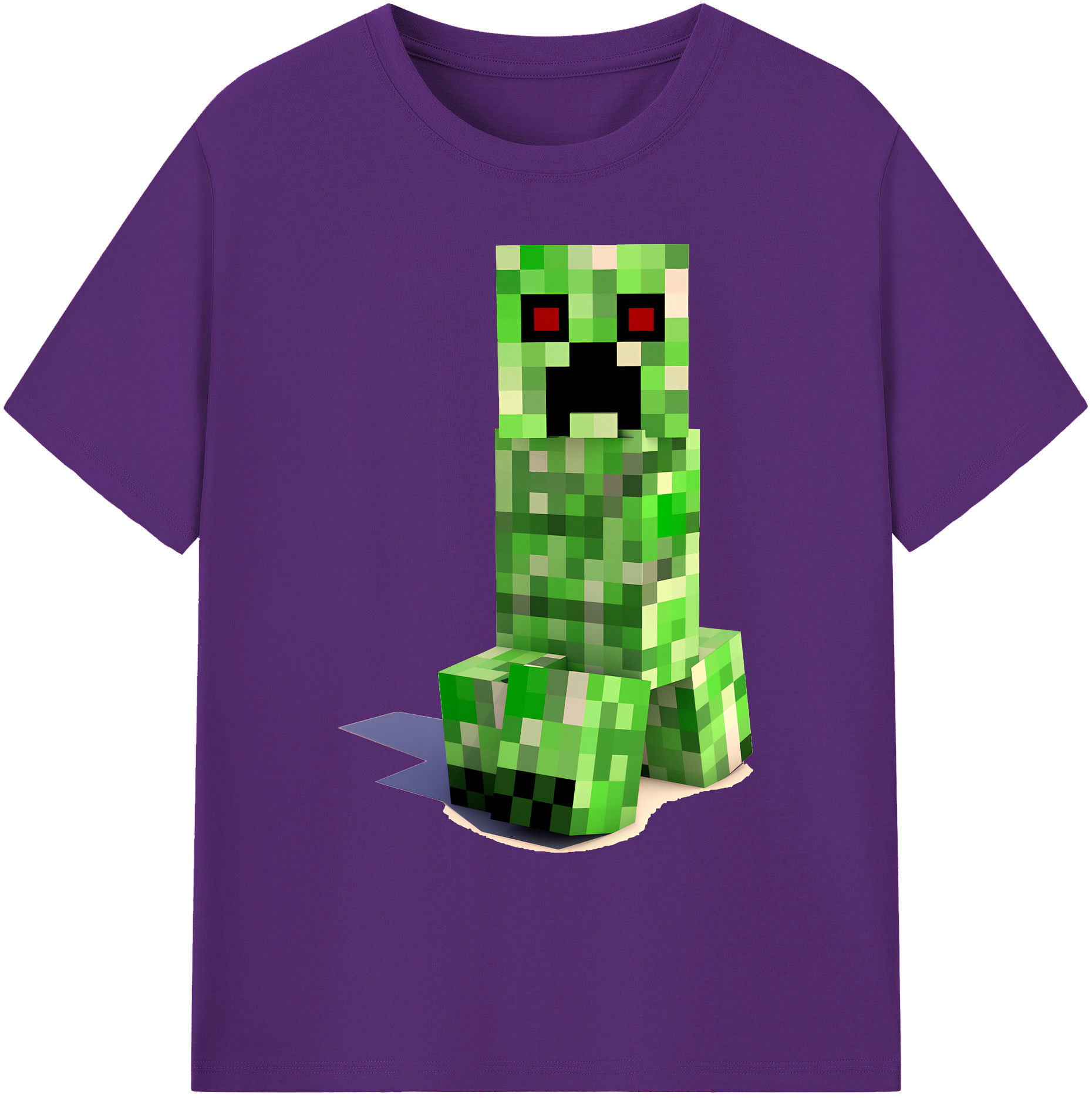 （画像用） マインクラフト ブロックの世界 Minecraft MC Block world 綿100％ メンズ半袖Tシャツ｜肌触りやわらか＆通気性