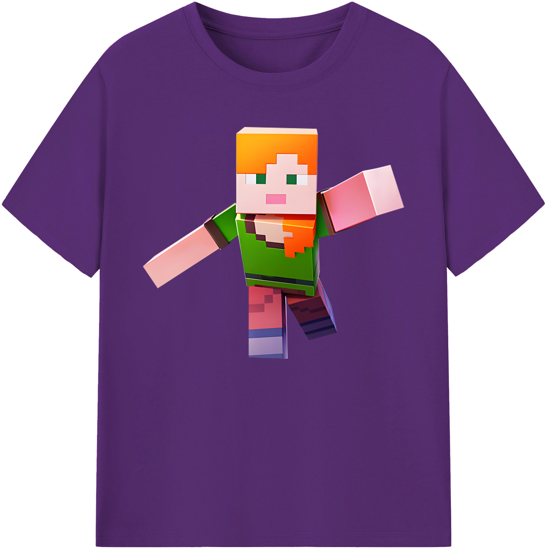 （画像用） マインクラフト ブロックの世界 Minecraft MC Block world 綿100％ メンズ半袖Tシャツ｜肌触りやわらか＆通気性