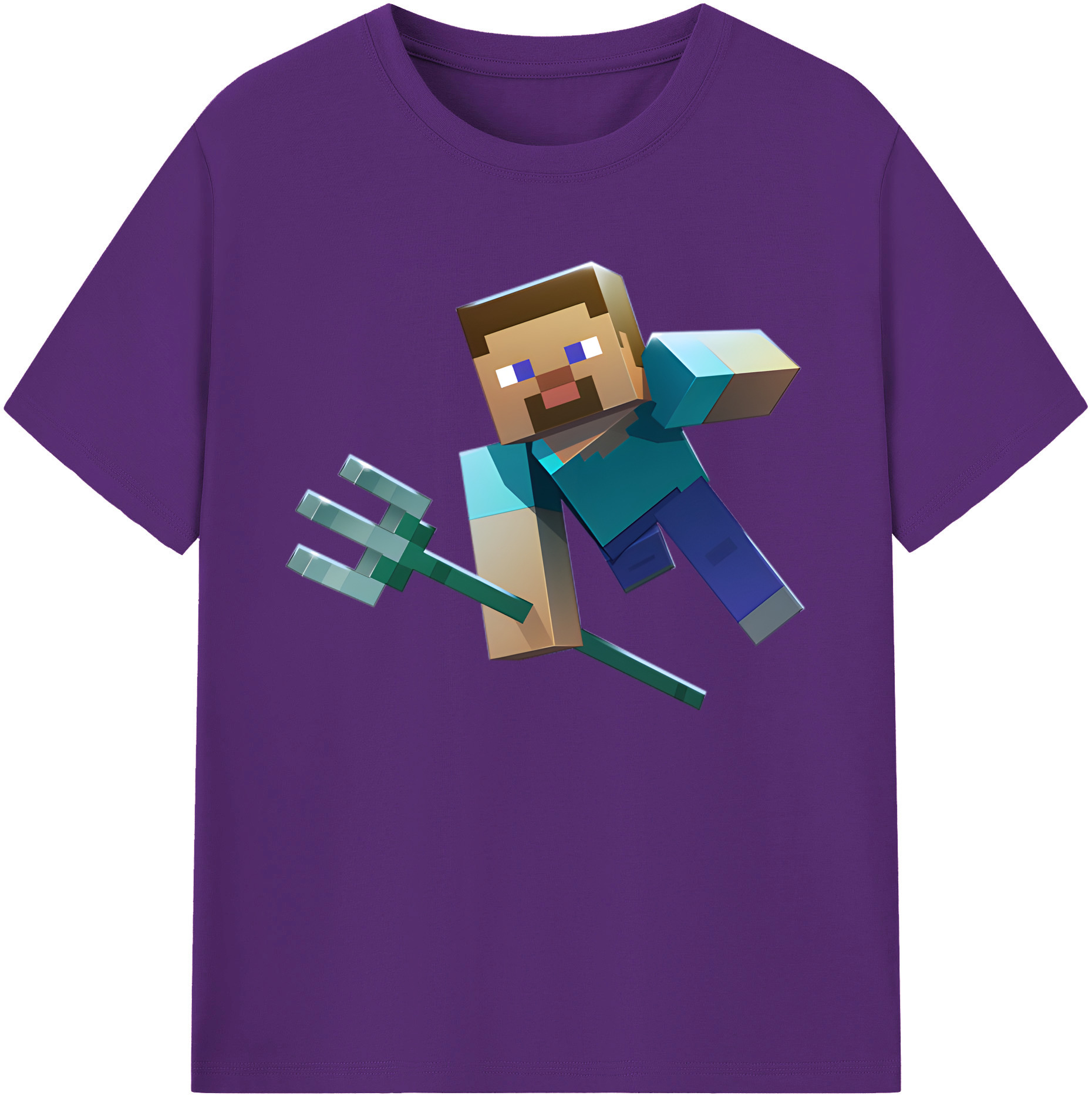 （画像用） マインクラフト ブロックの世界 Minecraft MC Block world 綿100％ メンズ半袖Tシャツ｜肌触りやわらか＆通気性