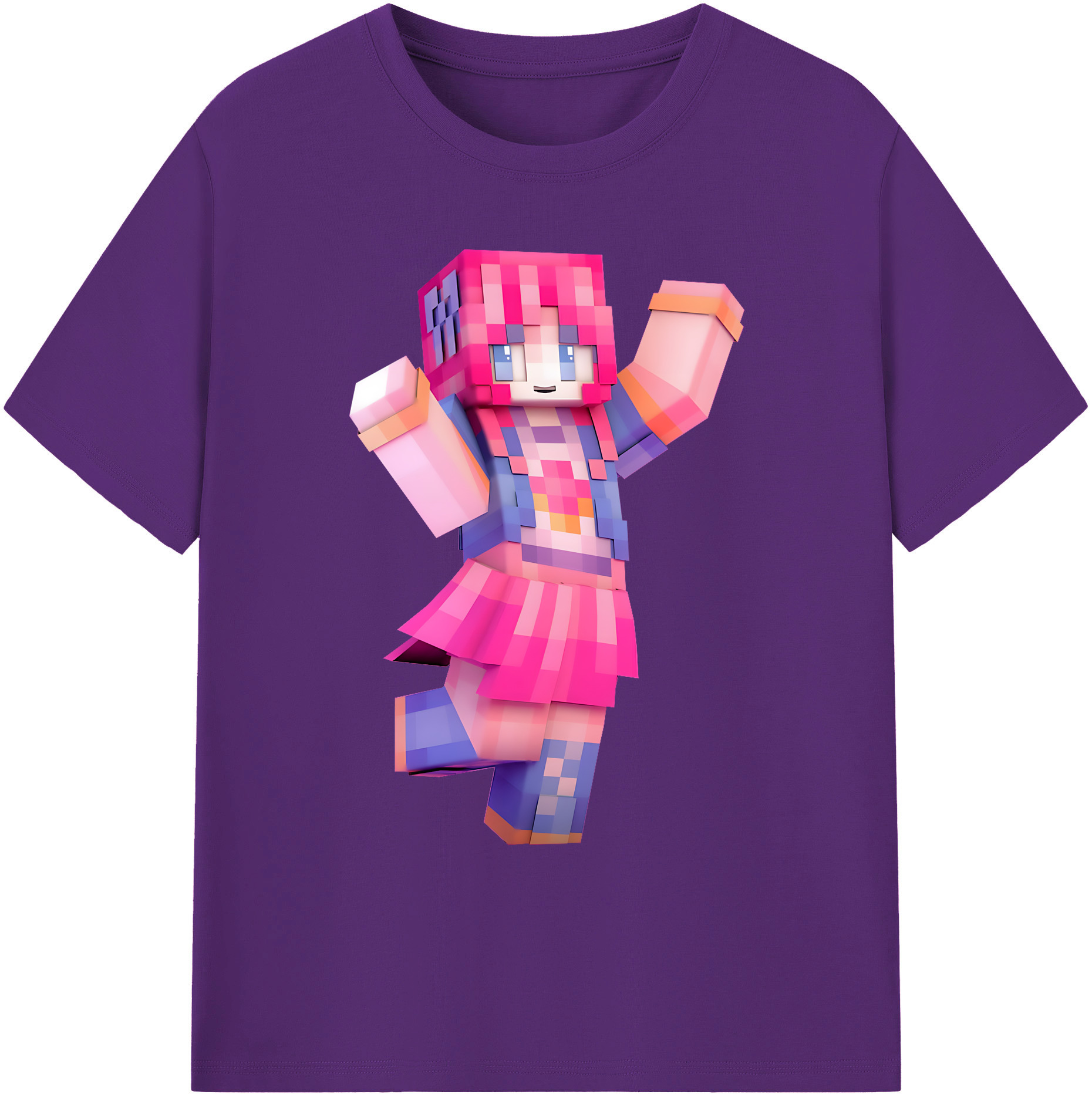 （画像用） マインクラフト ブロックの世界 Minecraft MC Block world 綿100％ メンズ半袖Tシャツ｜肌触りやわらか＆通気性