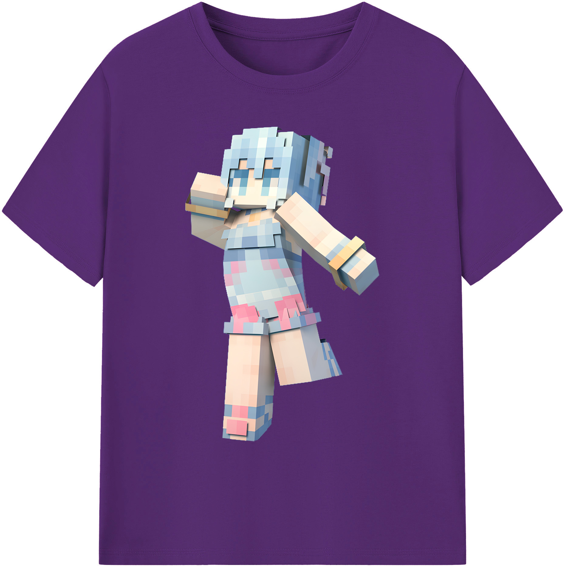 （画像用） マインクラフト ブロックの世界 Minecraft MC Block world 綿100％ メンズ半袖Tシャツ｜肌触りやわらか＆通気性
