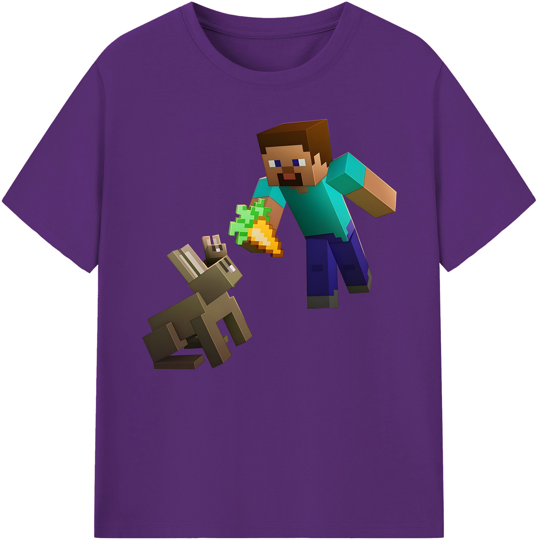 （画像用） マインクラフト ブロックの世界 Minecraft MC Block world 綿100％ メンズ半袖Tシャツ｜肌触りやわらか＆通気性