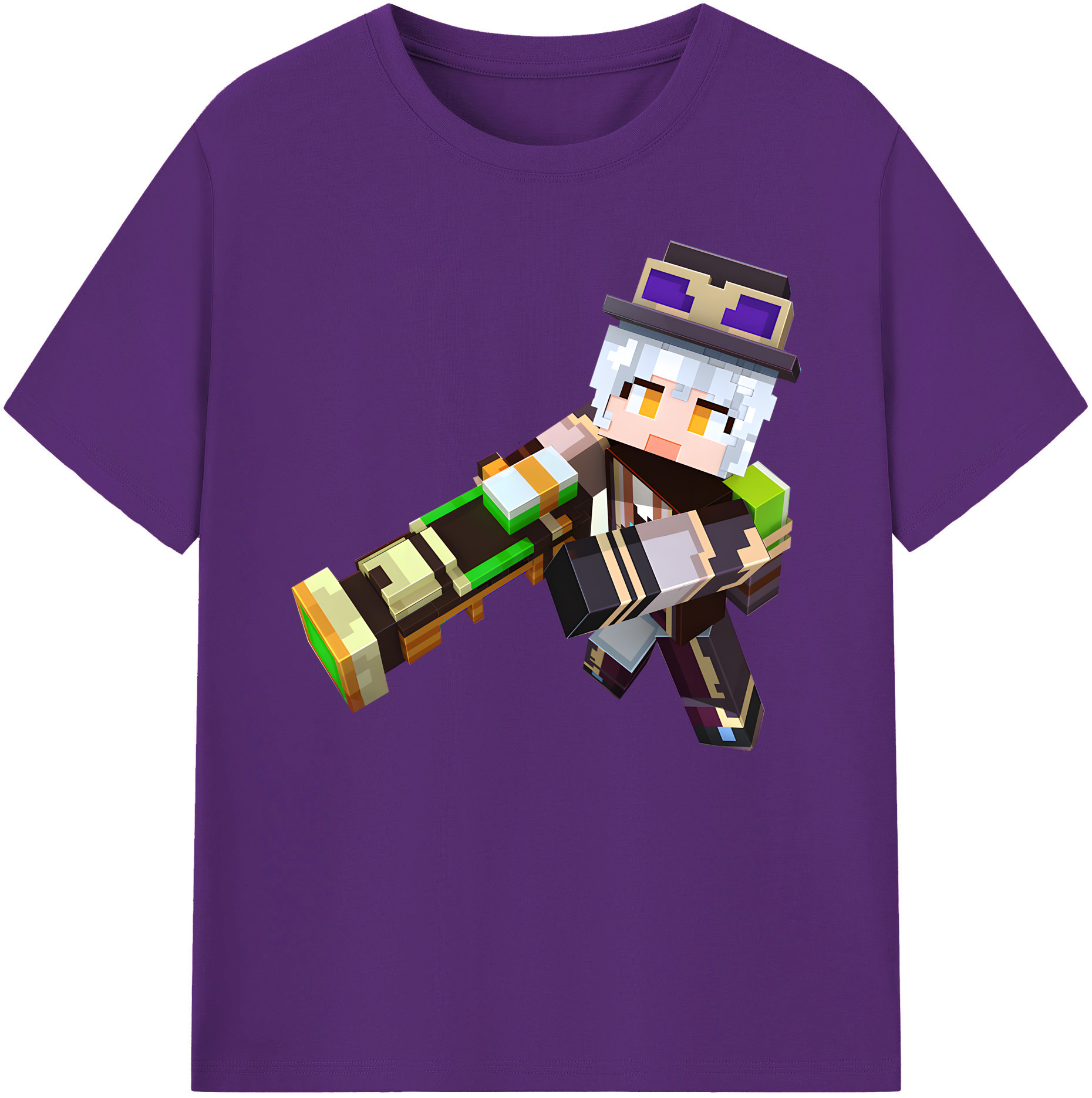 （画像用） マインクラフト ブロックの世界 Minecraft MC Block world 綿100％ メンズ半袖Tシャツ｜肌触りやわらか＆通気性
