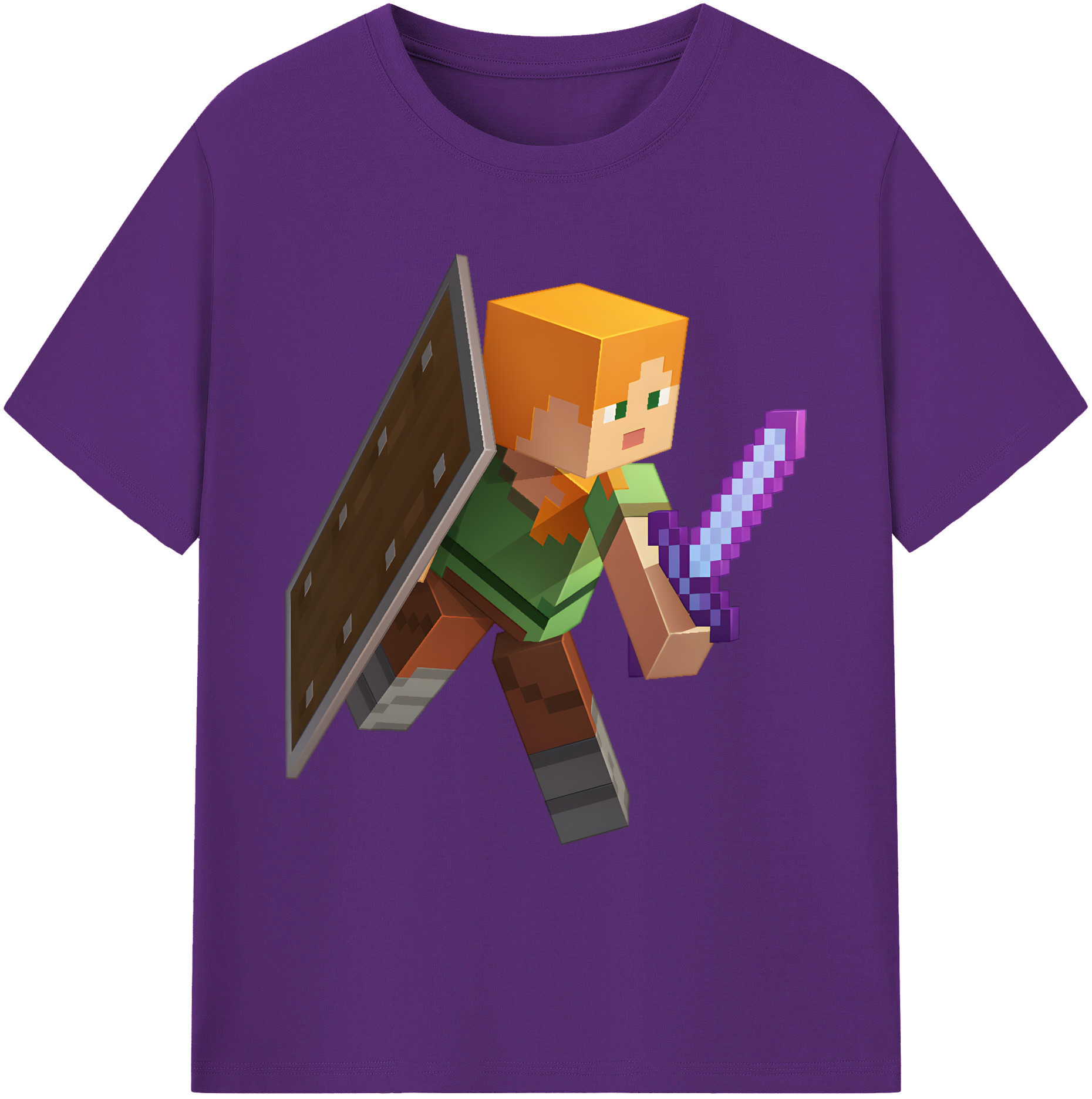 （画像用） マインクラフト ブロックの世界 Minecraft MC Block world 綿100％ メンズ半袖Tシャツ｜肌触りやわらか＆通気性