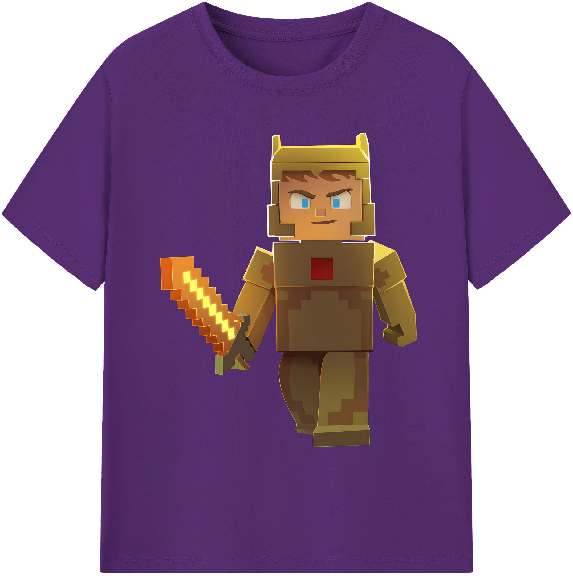 （画像用） マインクラフト ブロックの世界 Minecraft MC Block world 綿100％ メンズ半袖Tシャツ｜肌触りやわらか＆通気性