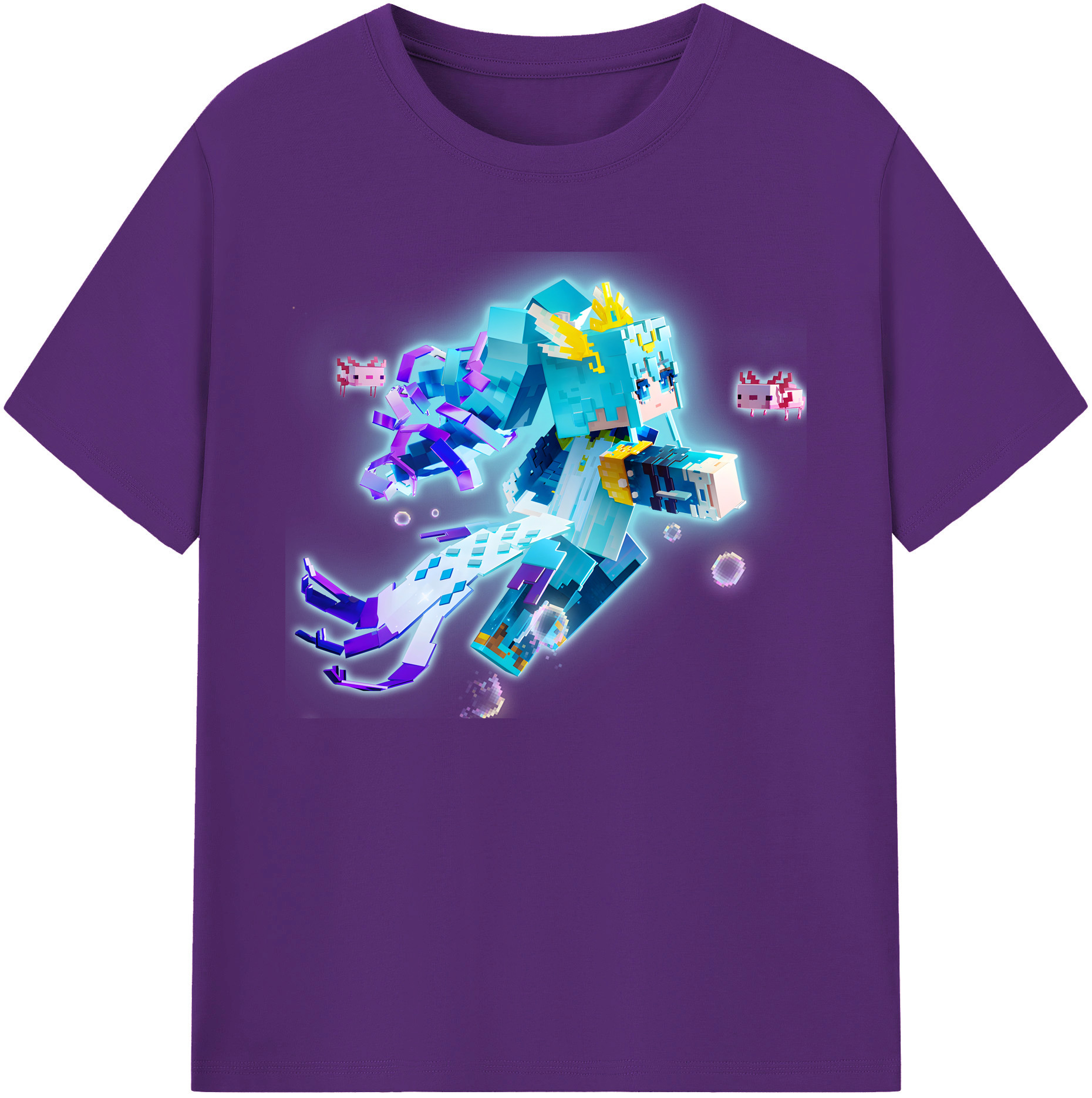 （画像用） マインクラフト ブロックの世界 Minecraft MC Block world 綿100％ メンズ半袖Tシャツ｜肌触りやわらか＆通気性