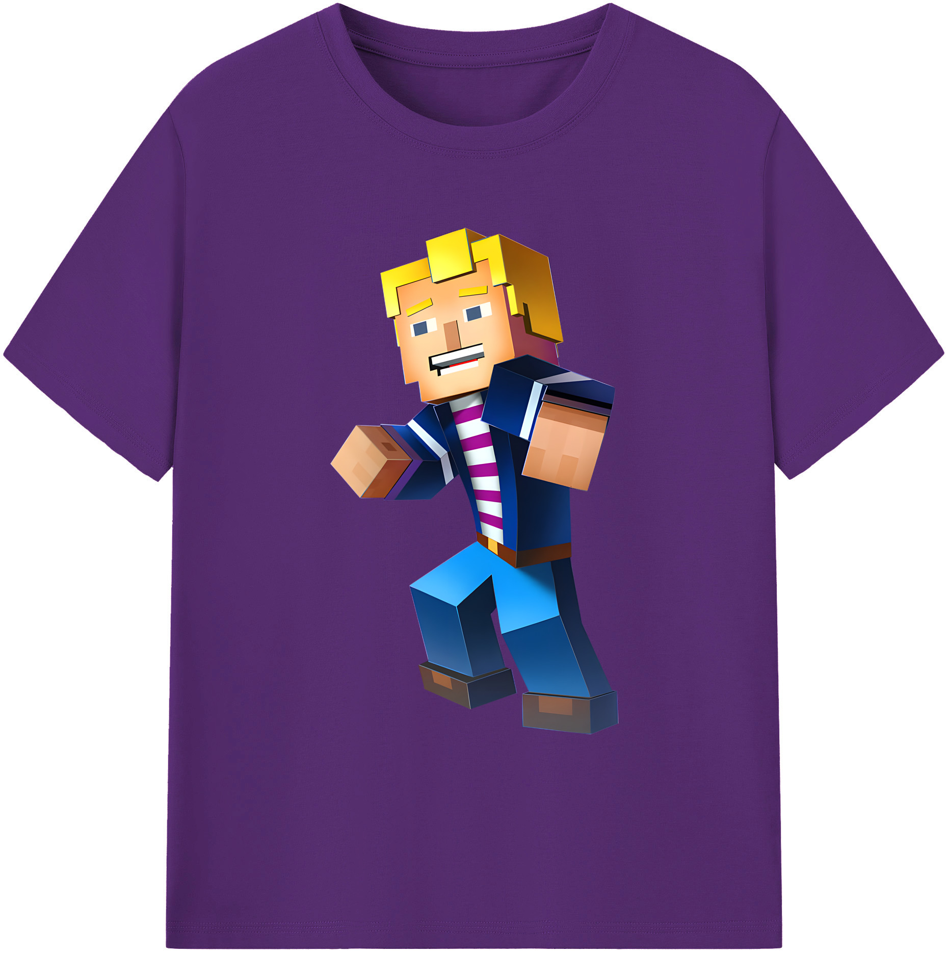 （画像用） マインクラフト ブロックの世界 Minecraft MC Block world 綿100％ メンズ半袖Tシャツ｜肌触りやわらか＆通気性