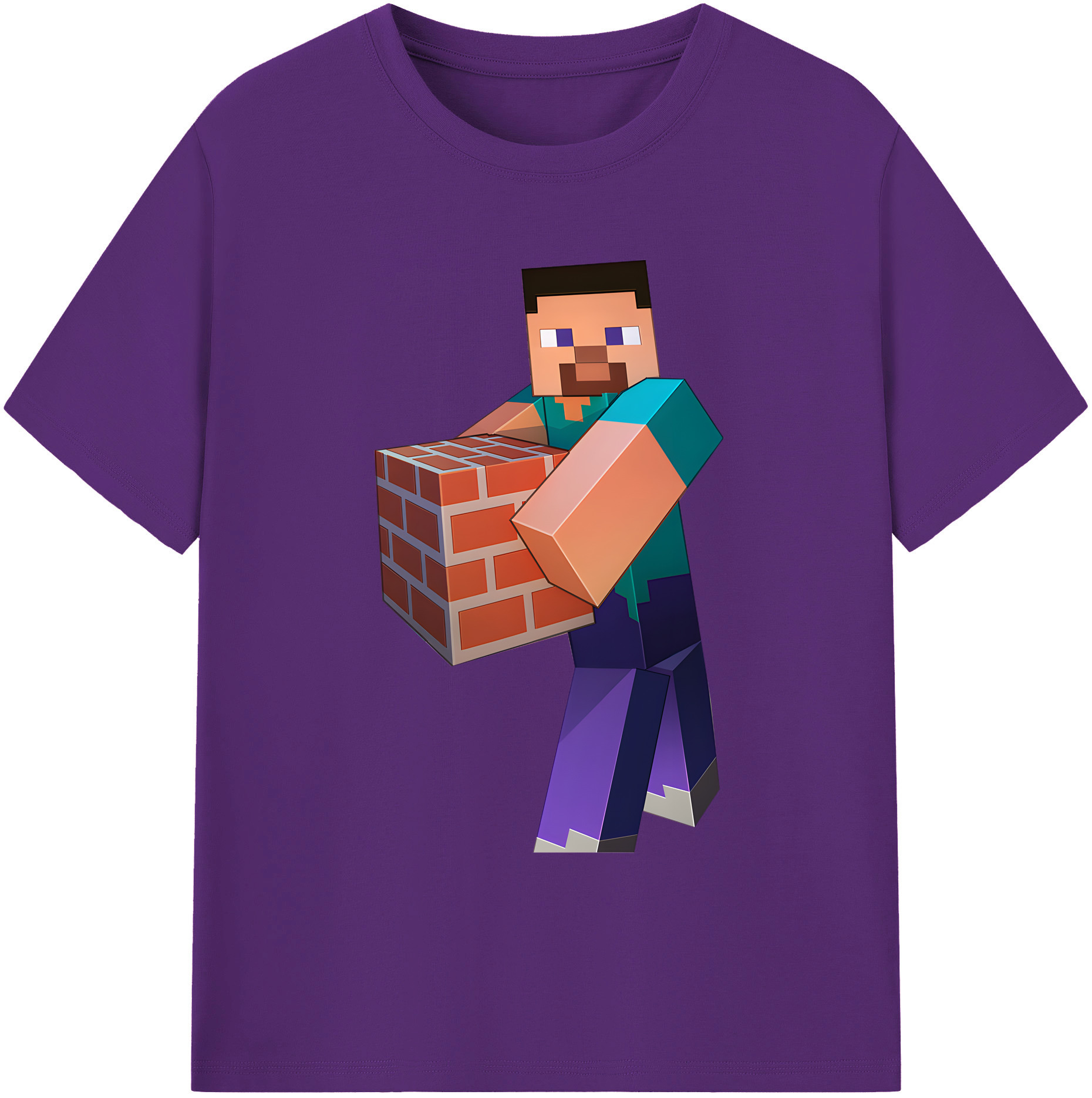 （画像用） マインクラフト ブロックの世界 Minecraft MC Block world 綿100％ メンズ半袖Tシャツ｜肌触りやわらか＆通気性