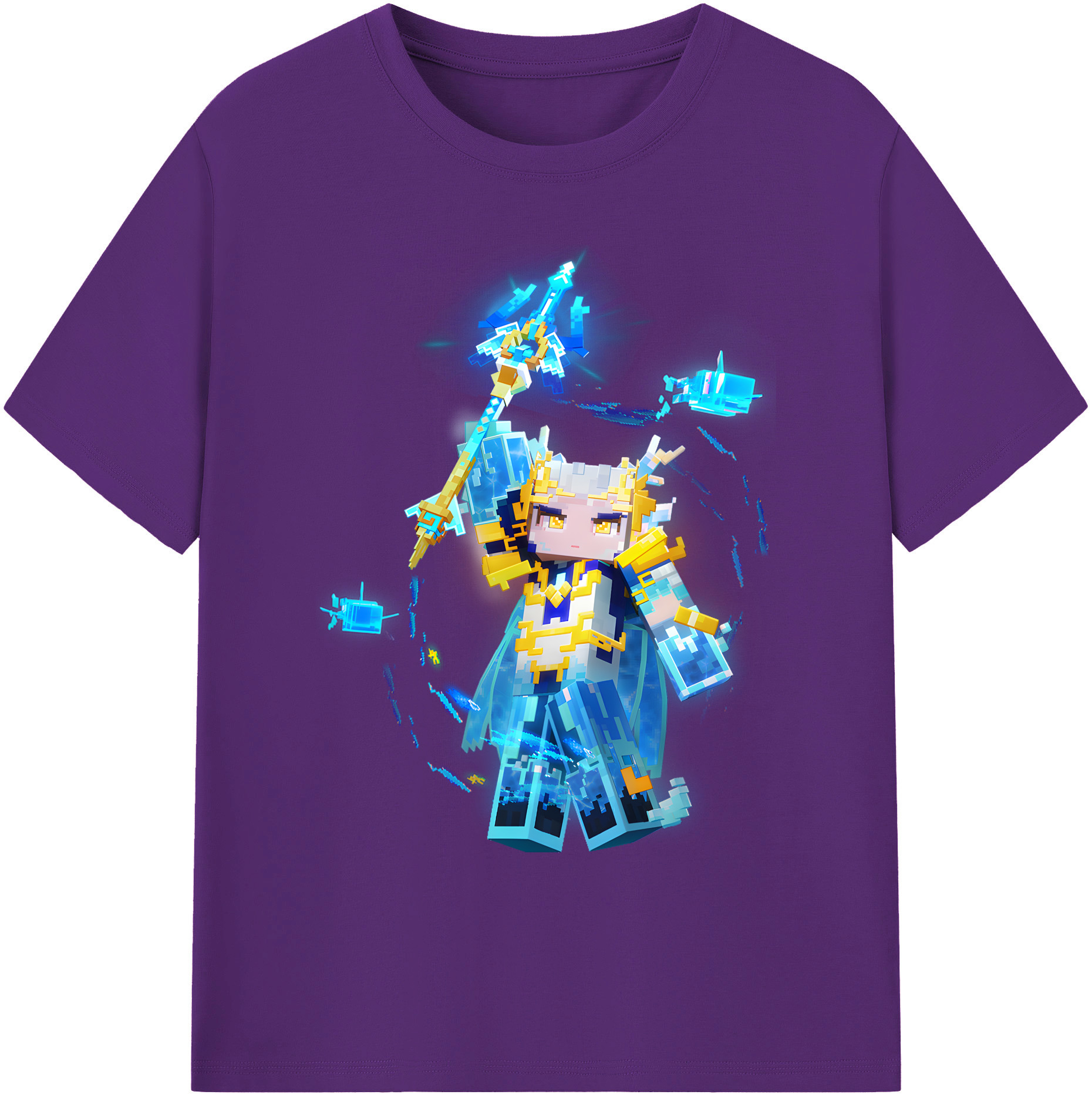 （画像用） マインクラフト ブロックの世界 Minecraft MC Block world 綿100％ メンズ半袖Tシャツ｜肌触りやわらか＆通気性
