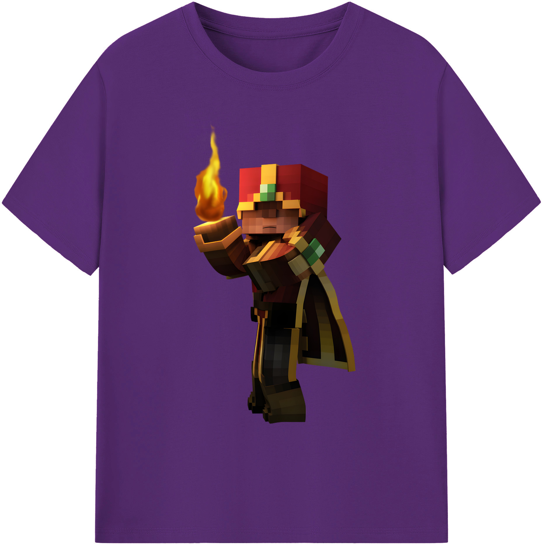 （画像用） マインクラフト ブロックの世界 Minecraft MC Block world 綿100％ メンズ半袖Tシャツ｜肌触りやわらか＆通気性