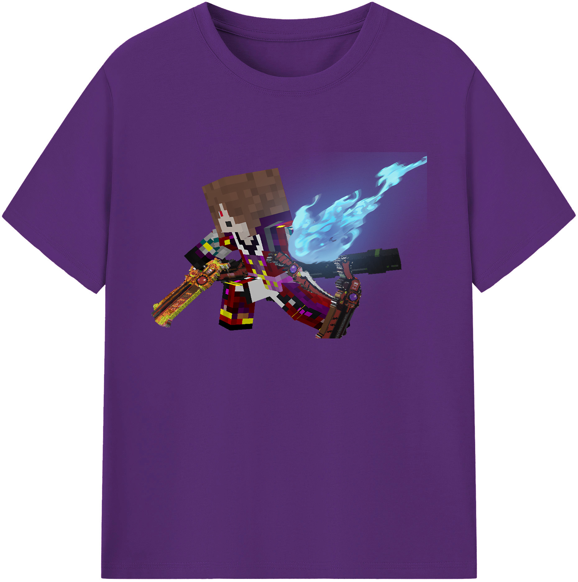 （画像用） マインクラフト ブロックの世界 Minecraft MC Block world 綿100％ メンズ半袖Tシャツ｜肌触りやわらか＆通気性