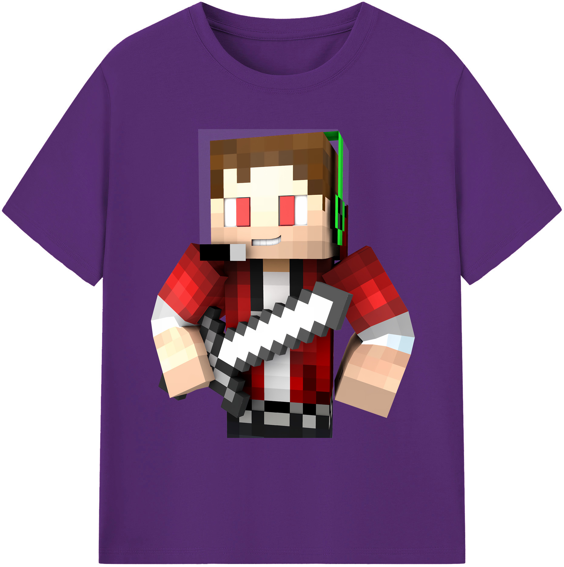 （画像用） マインクラフト ブロックの世界 Minecraft MC Block world 綿100％ メンズ半袖Tシャツ｜肌触りやわらか＆通気性