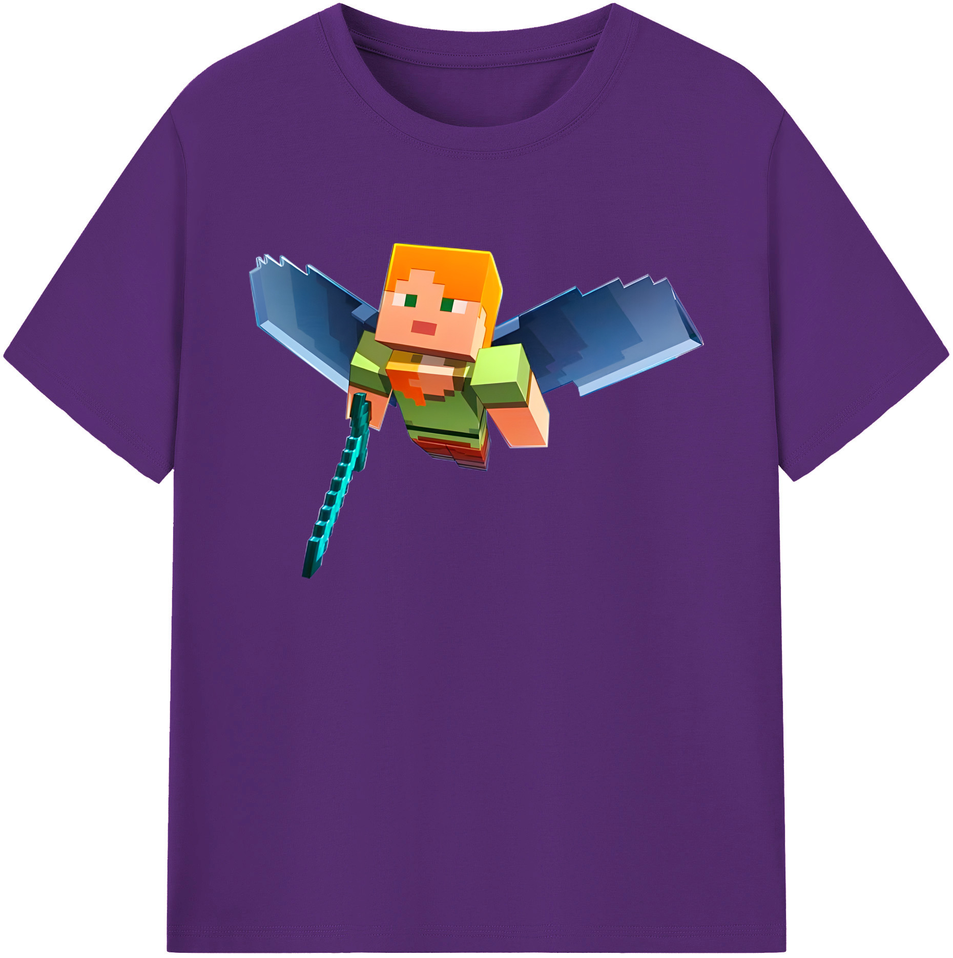 （画像用） マインクラフト ブロックの世界 Minecraft MC Block world 綿100％ メンズ半袖Tシャツ｜肌触りやわらか＆通気性