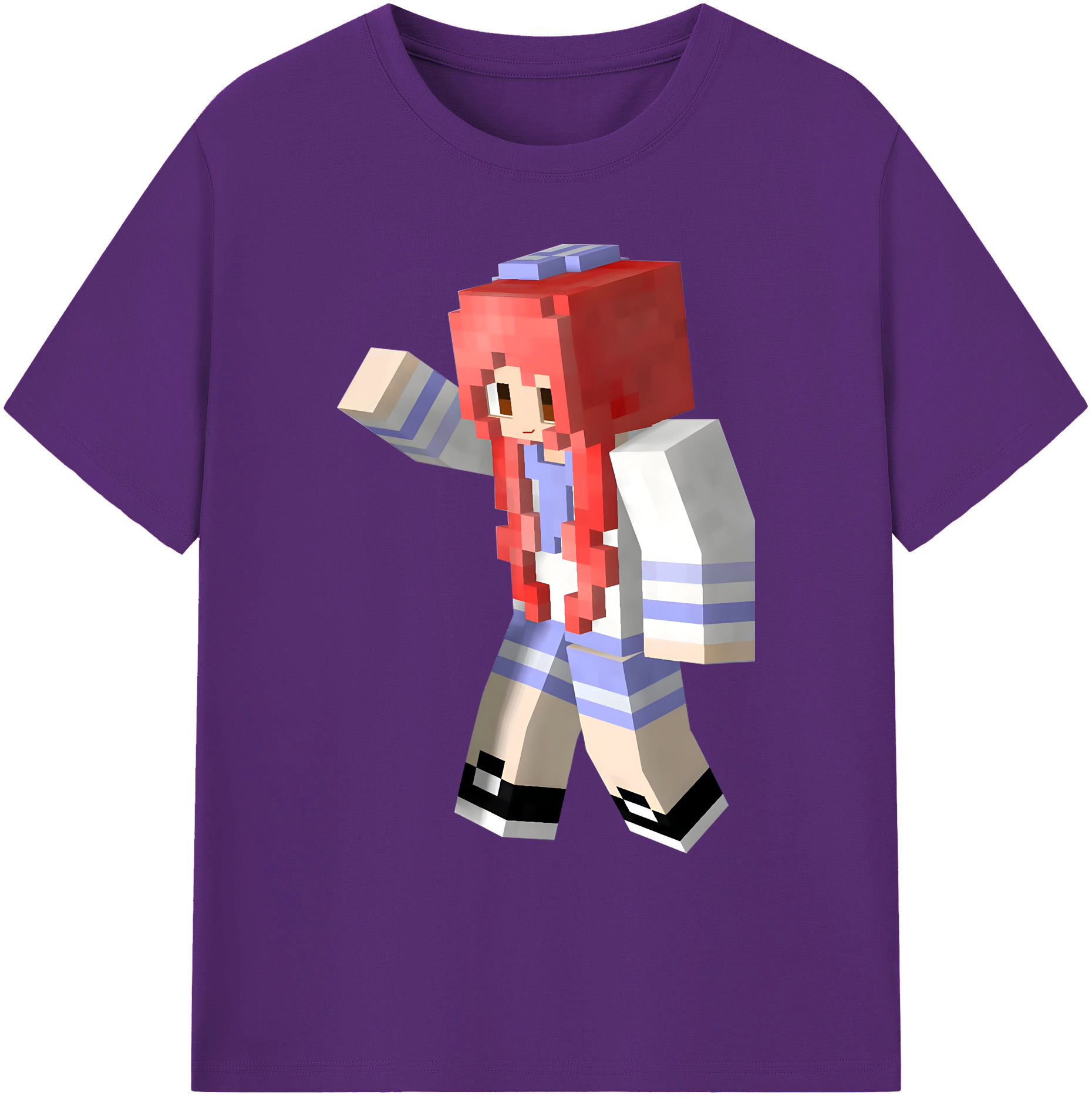 （画像用） マインクラフト ブロックの世界 Minecraft MC Block world 綿100％ メンズ半袖Tシャツ｜肌触りやわらか＆通気性