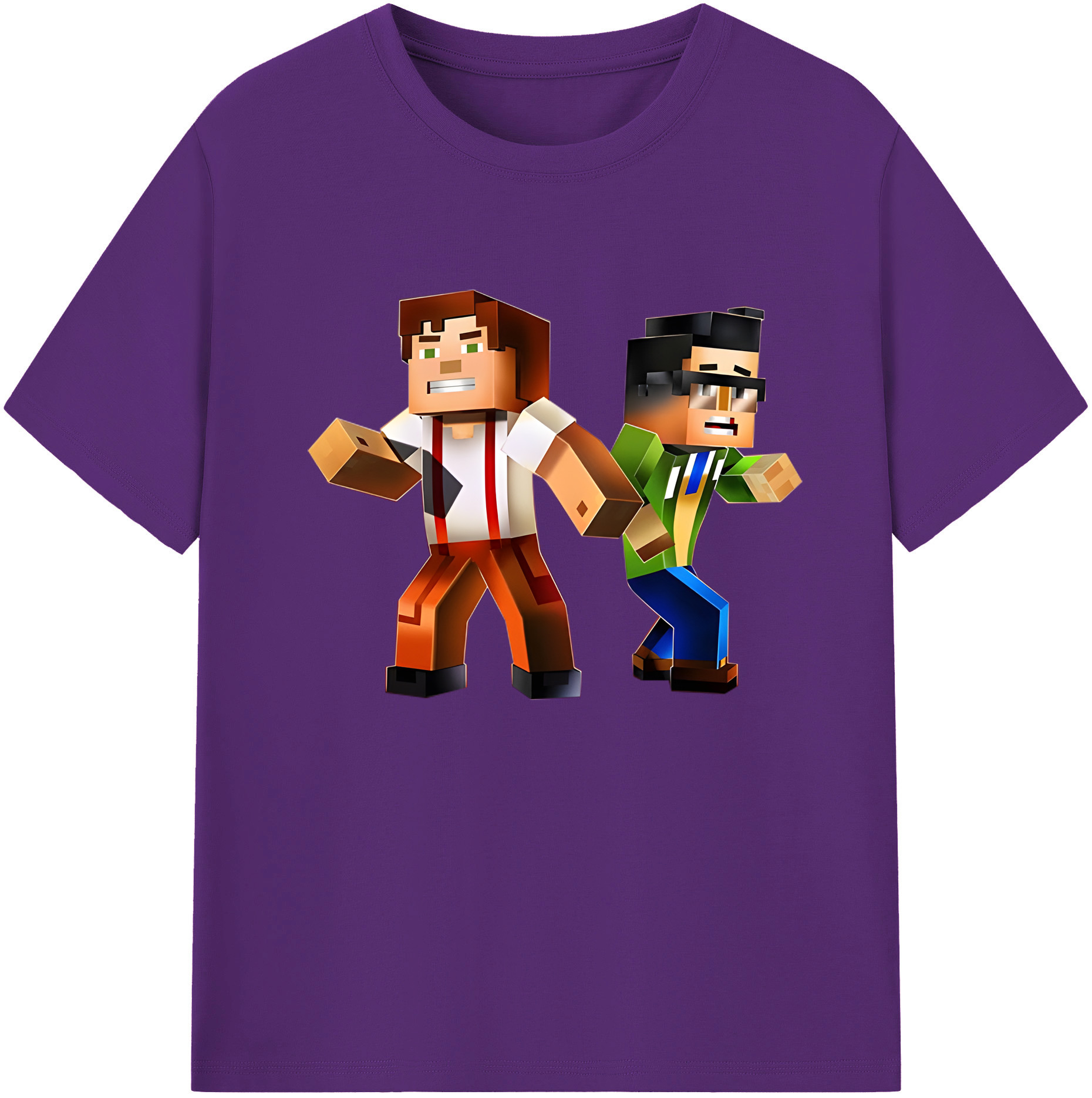 （画像用） マインクラフト ブロックの世界 Minecraft MC Block world 綿100％ メンズ半袖Tシャツ｜肌触りやわらか＆通気性