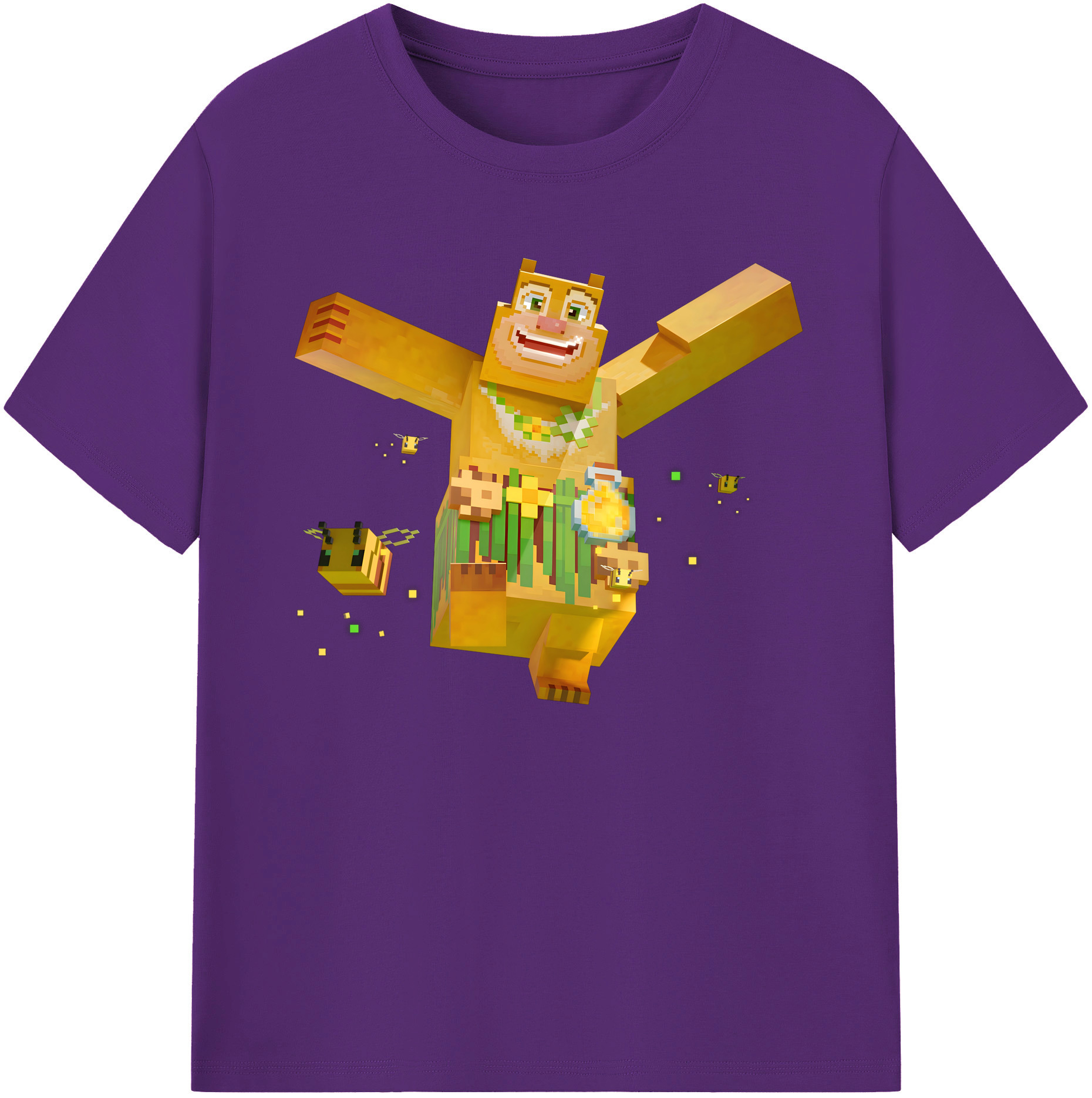 （画像用） マインクラフト ブロックの世界 Minecraft MC Block world 綿100％ メンズ半袖Tシャツ｜肌触りやわらか＆通気性