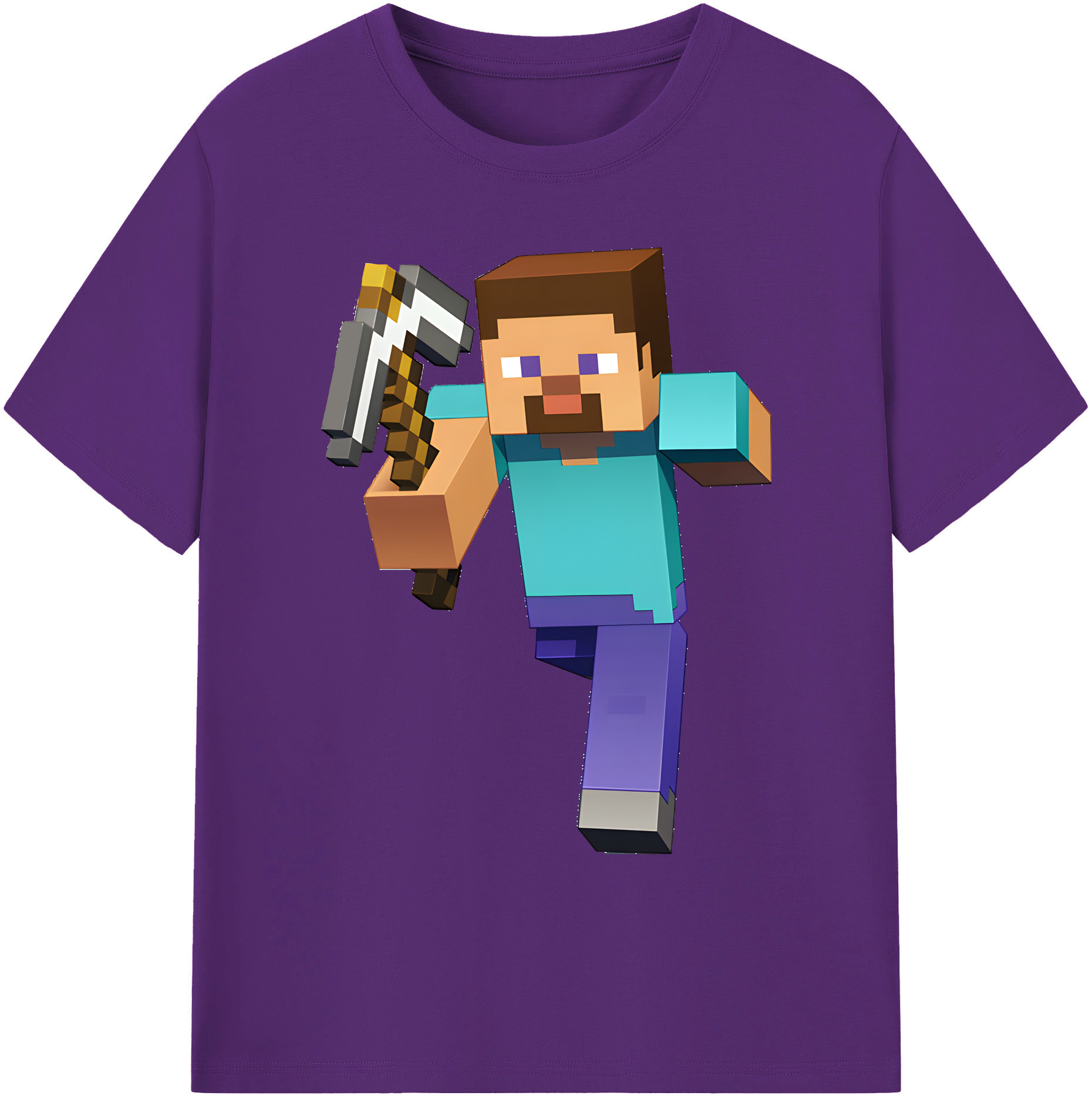 （画像用） マインクラフト ブロックの世界 Minecraft MC Block world 綿100％ メンズ半袖Tシャツ｜肌触りやわらか＆通気性