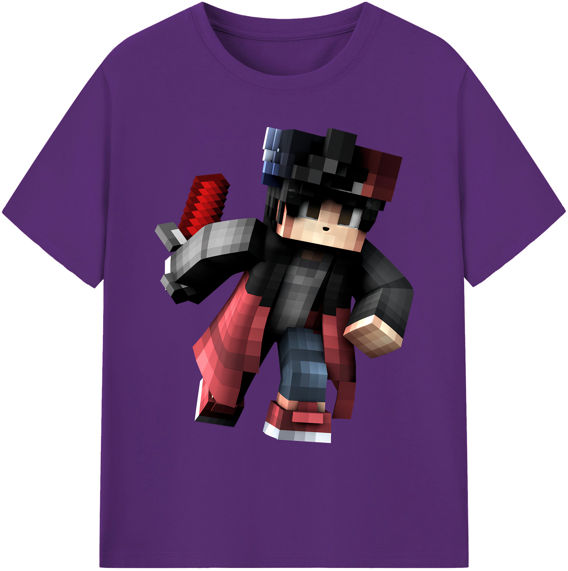 （画像用） マインクラフト ブロックの世界 Minecraft MC Block world 綿100％ メンズ半袖Tシャツ｜肌触りやわらか＆通気性