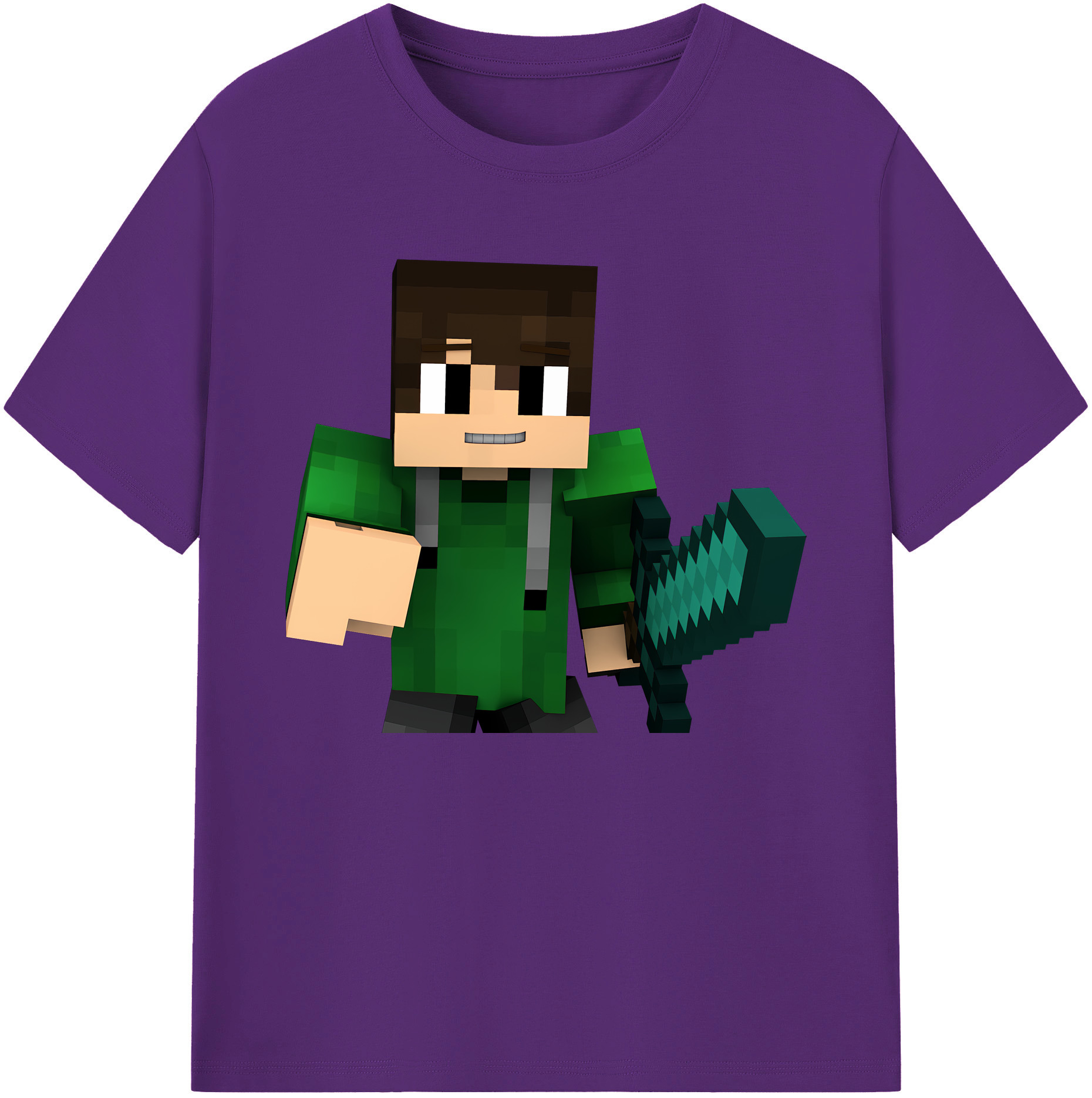 （画像用） マインクラフト ブロックの世界 Minecraft MC Block world 綿100％ メンズ半袖Tシャツ｜肌触りやわらか＆通気性