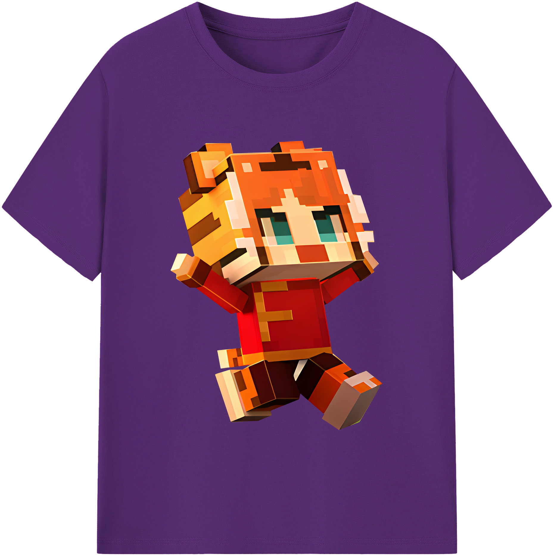 （画像用） マインクラフト ブロックの世界 Minecraft MC Block world 綿100％ メンズ半袖Tシャツ｜肌触りやわらか＆通気性