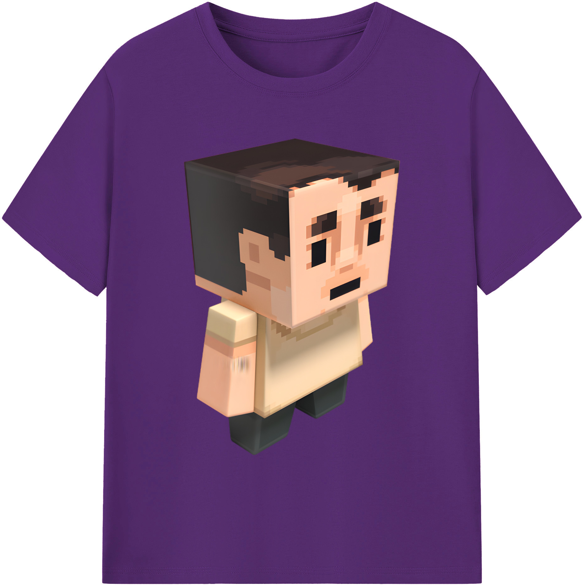 （画像用） マインクラフト ブロックの世界 Minecraft MC Block world 綿100％ メンズ半袖Tシャツ｜肌触りやわらか＆通気性