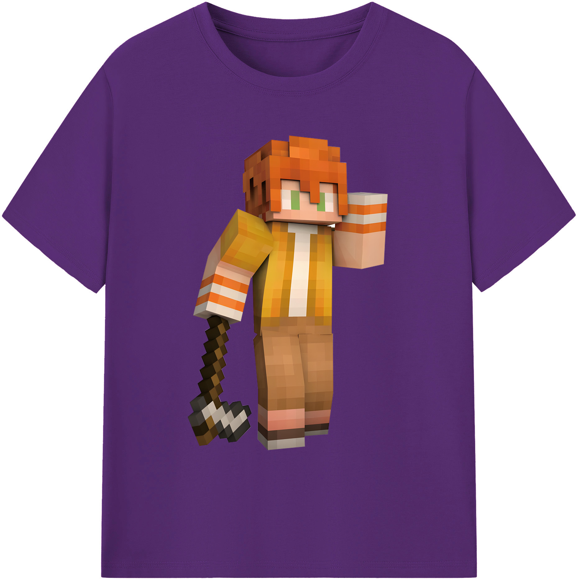 （画像用） マインクラフト ブロックの世界 Minecraft MC Block world 綿100％ メンズ半袖Tシャツ｜肌触りやわらか＆通気性