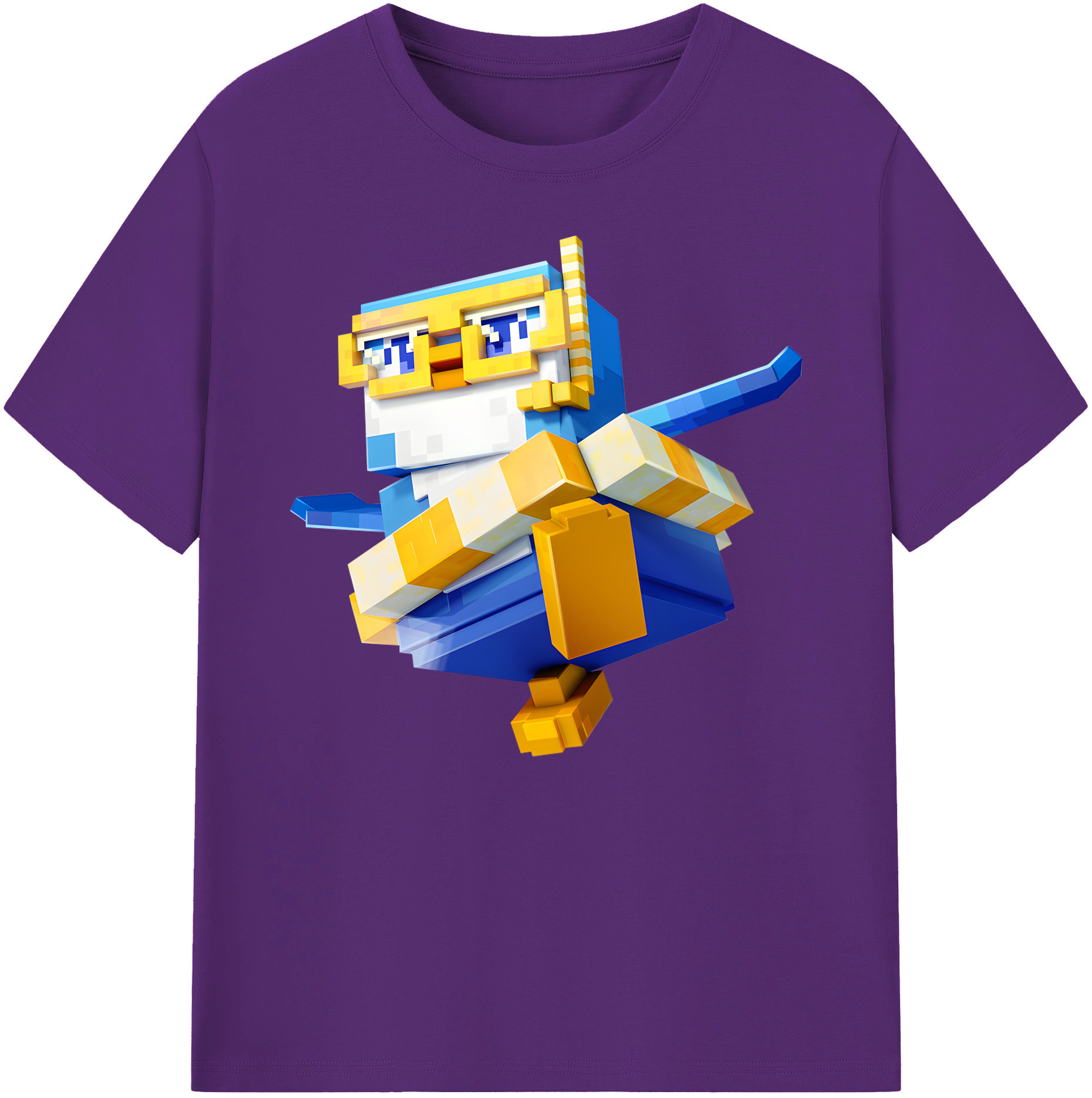 （画像用） マインクラフト ブロックの世界 Minecraft MC Block world 綿100％ メンズ半袖Tシャツ｜肌触りやわらか＆通気性