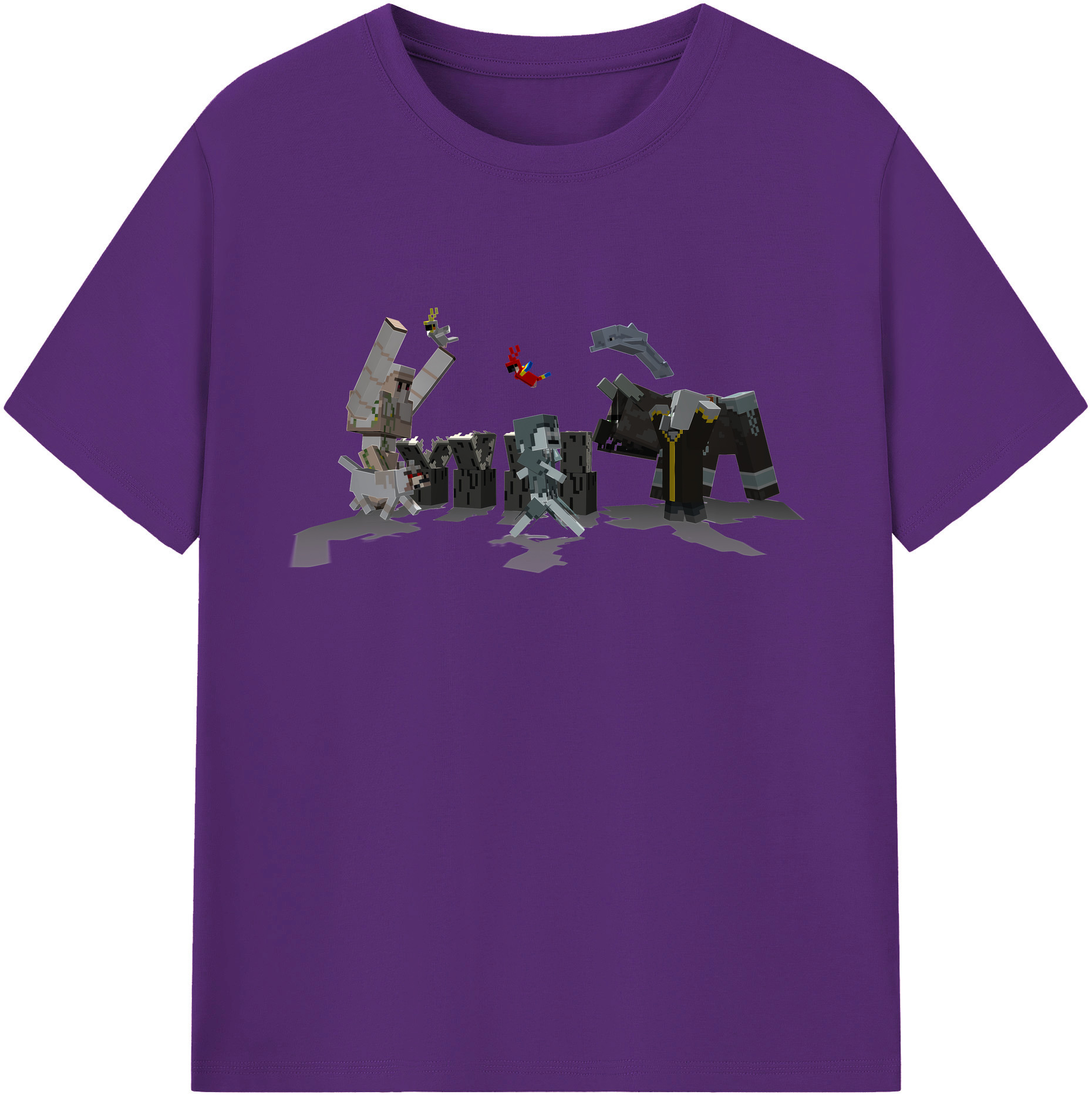 （画像用） マインクラフト ブロックの世界 Minecraft MC Block world 綿100％ メンズ半袖Tシャツ｜肌触りやわらか＆通気性