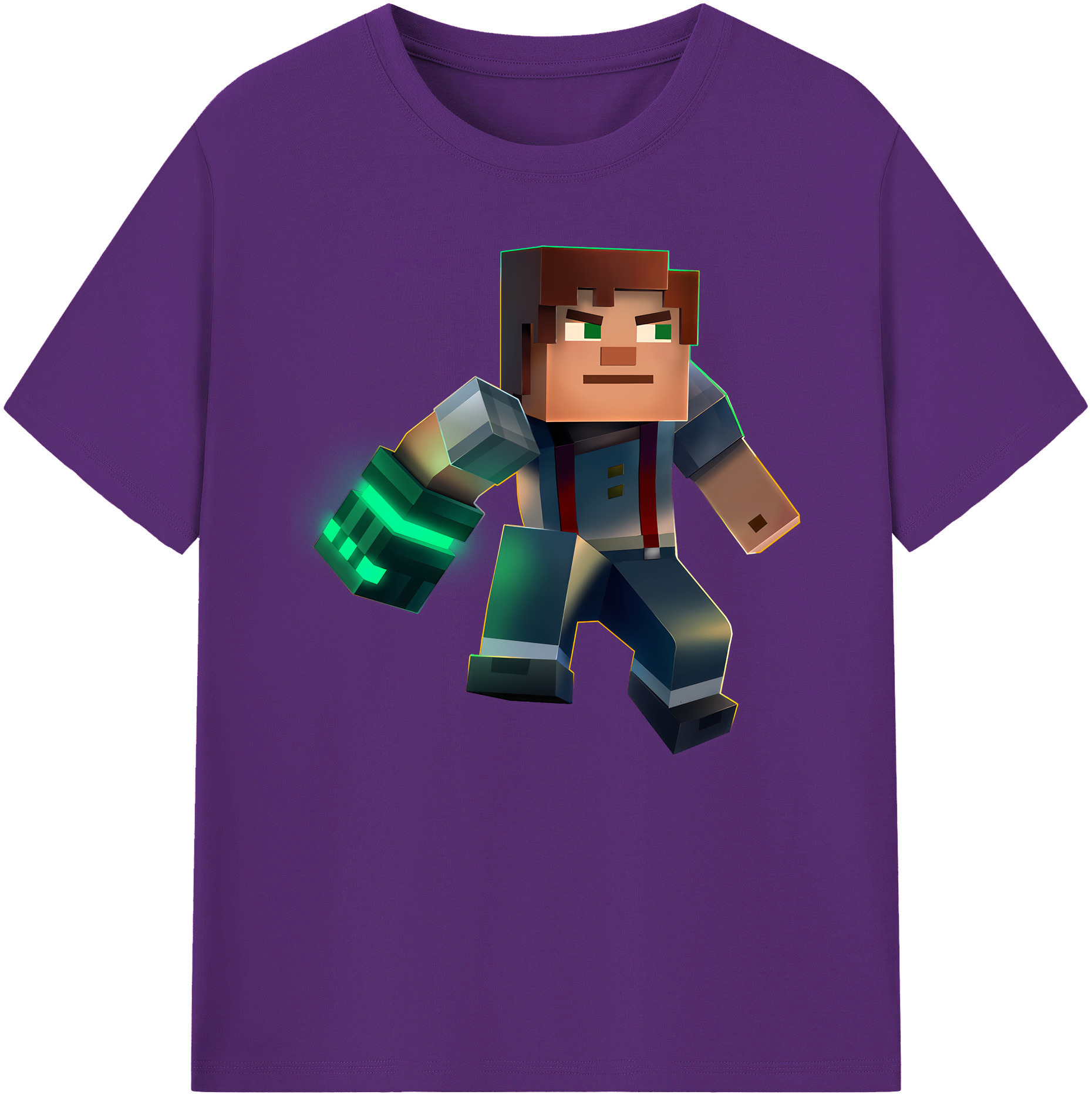 （画像用） マインクラフト ブロックの世界 Minecraft MC Block world 綿100％ メンズ半袖Tシャツ｜肌触りやわらか＆通気性