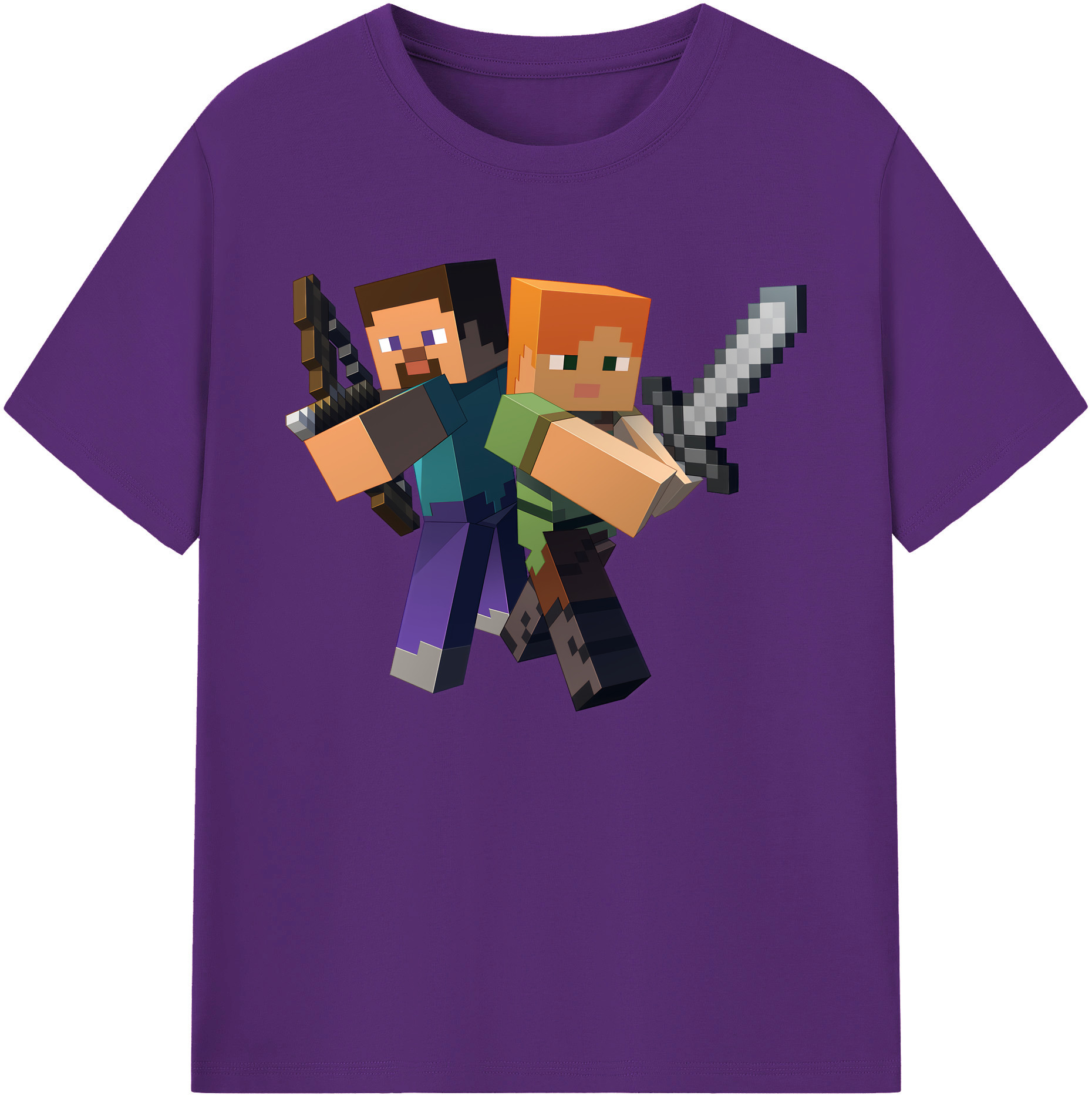 （画像用） マインクラフト ブロックの世界 Minecraft MC Block world 綿100％ メンズ半袖Tシャツ｜肌触りやわらか＆通気性