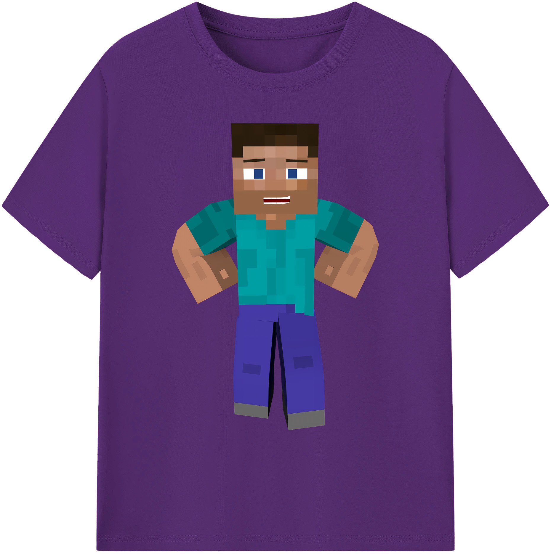 （画像用） マインクラフト ブロックの世界 Minecraft MC Block world 綿100％ メンズ半袖Tシャツ｜肌触りやわらか＆通気性