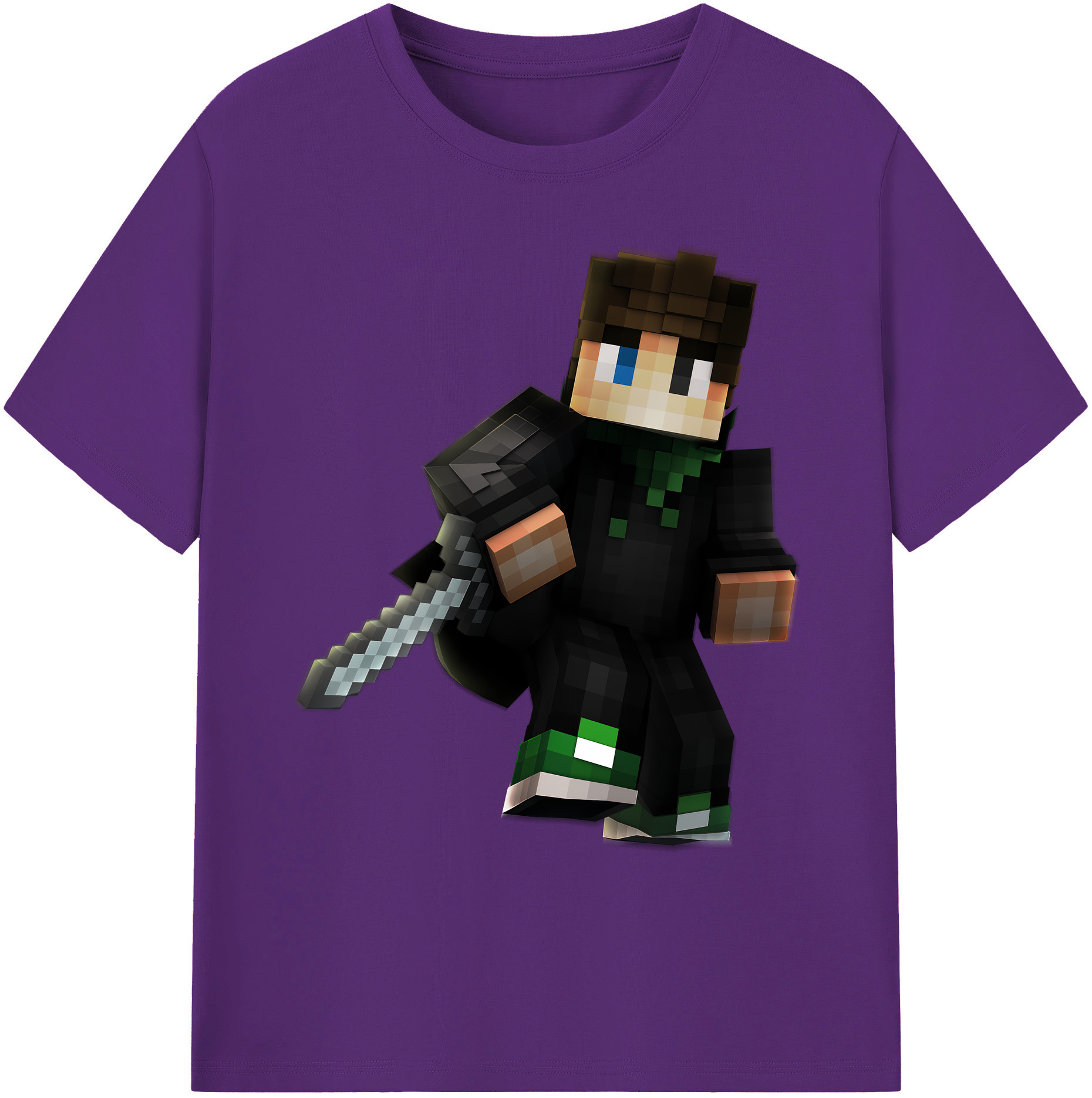 （画像用） マインクラフト ブロックの世界 Minecraft MC Block world 綿100％ メンズ半袖Tシャツ｜肌触りやわらか＆通気性
