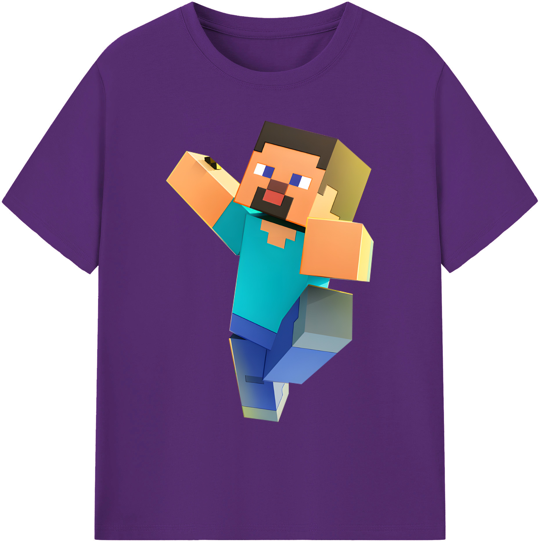 （画像用） マインクラフト ブロックの世界 Minecraft MC Block world 綿100％ メンズ半袖Tシャツ｜肌触りやわらか＆通気性