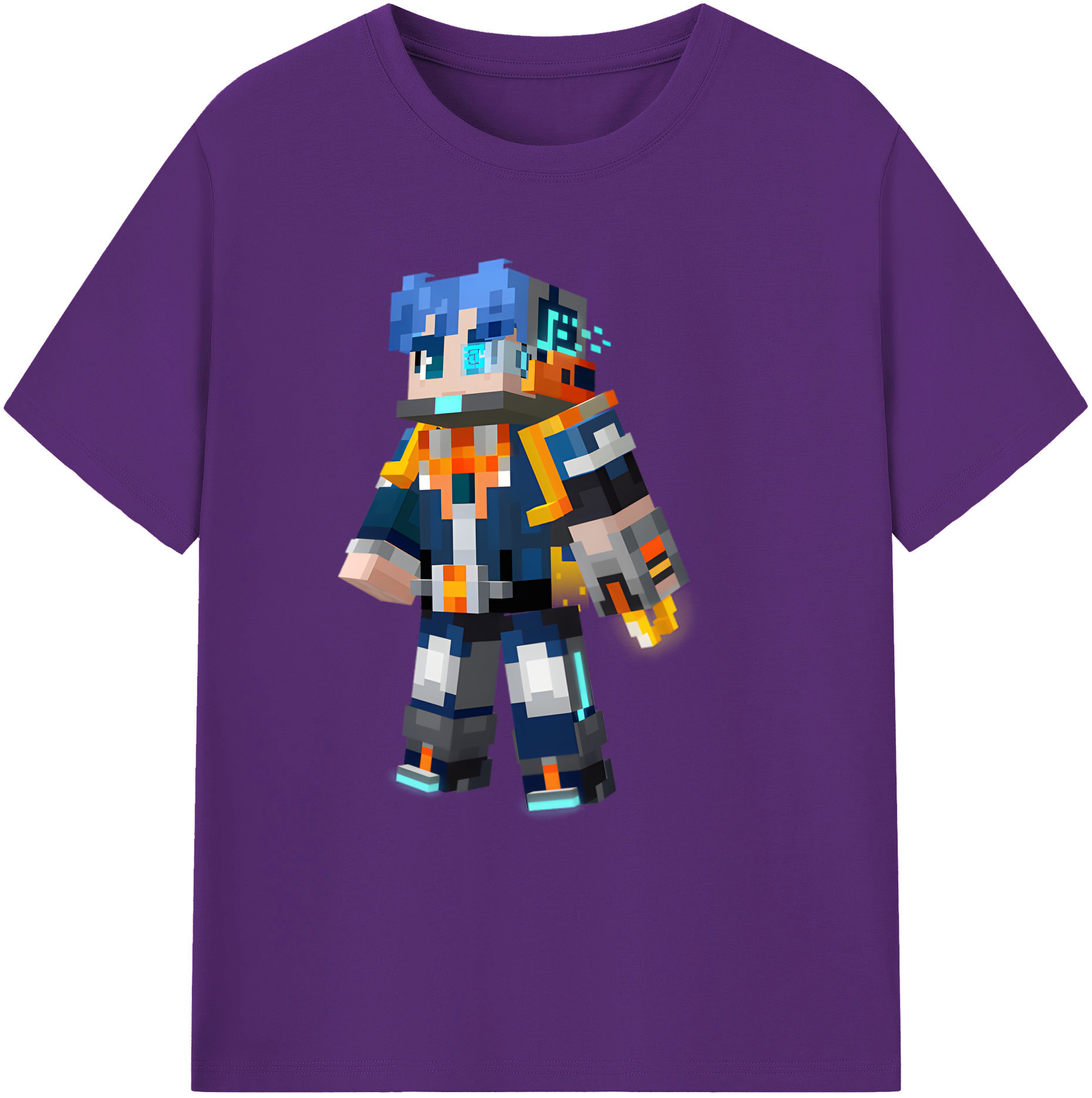 （画像用） マインクラフト ブロックの世界 Minecraft MC Block world 綿100％ メンズ半袖Tシャツ｜肌触りやわらか＆通気性
